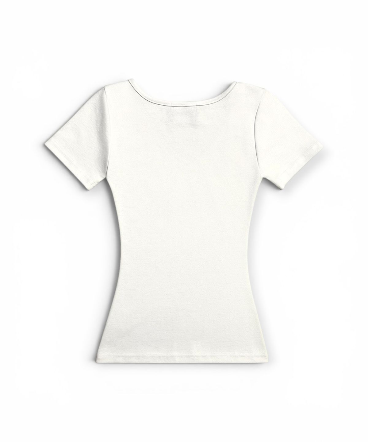 본슬리피(BORN SLIPPY) Crystal Line V Shirring Tee (Ivory)