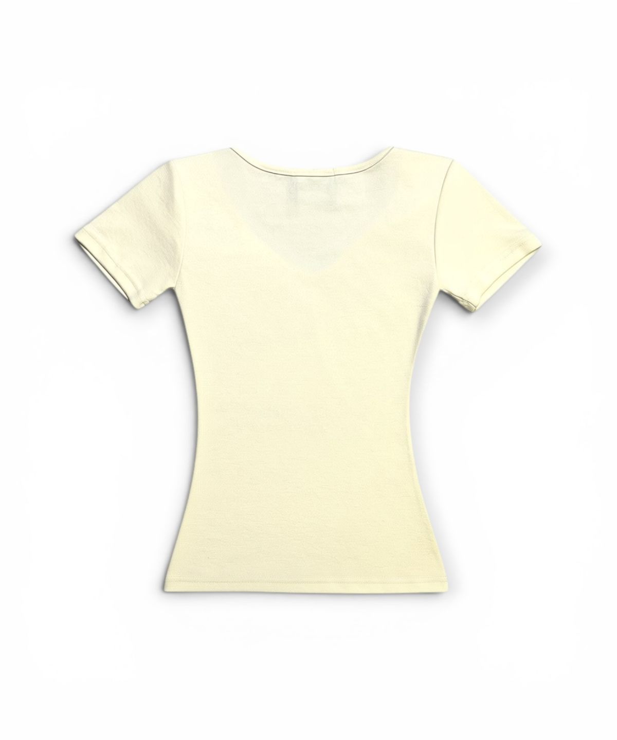 본슬리피(BORN SLIPPY) Crystal Line V Shirring Tee (Yellow)