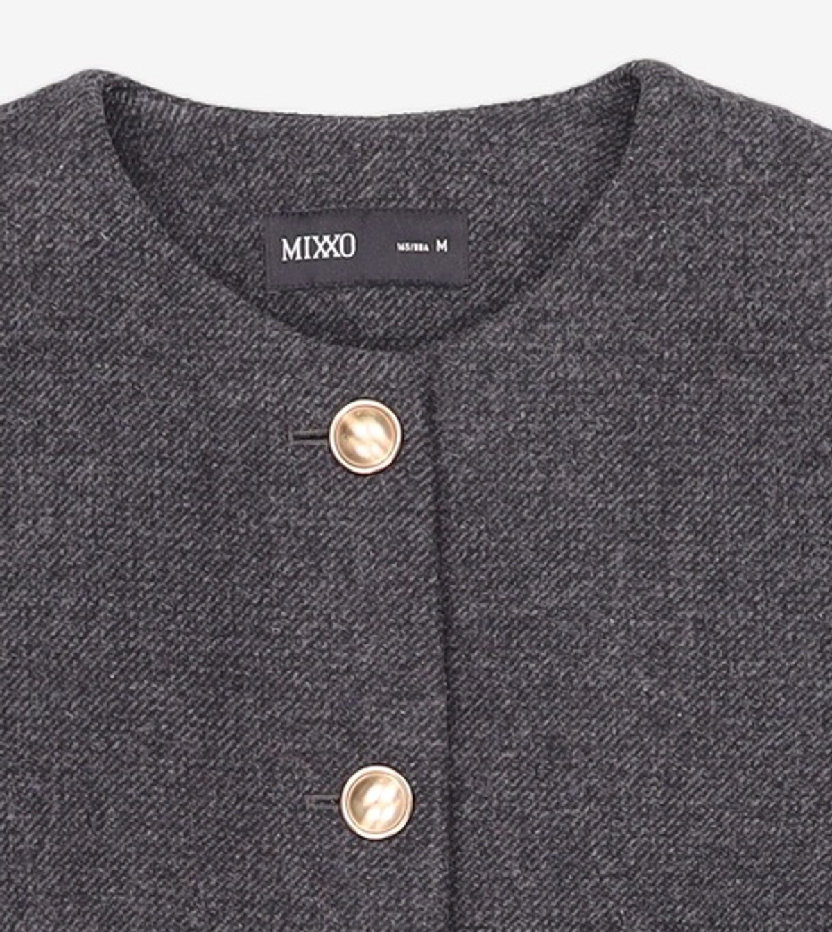 미쏘(MIXXO) 골드버튼 트위드 자켓_MIWJKDT16B M