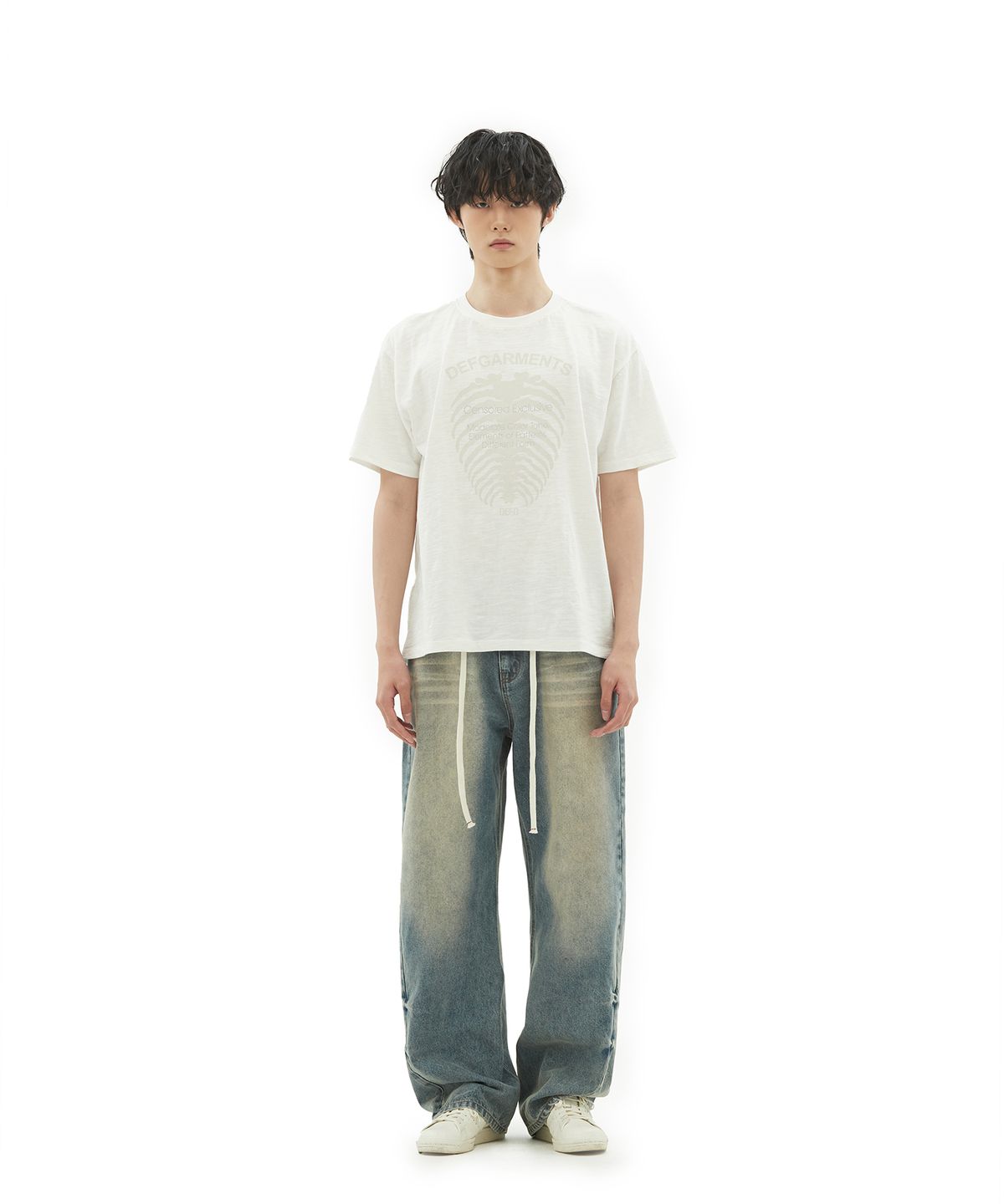 데프가먼츠(DEFGARMENTS) CRACK RIB T-SHIRTS [2COLOR]