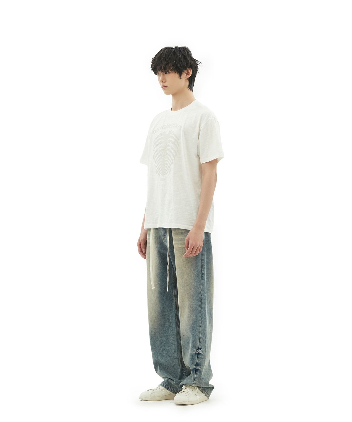 데프가먼츠(DEFGARMENTS) CRACK RIB T-SHIRTS [2COLOR]