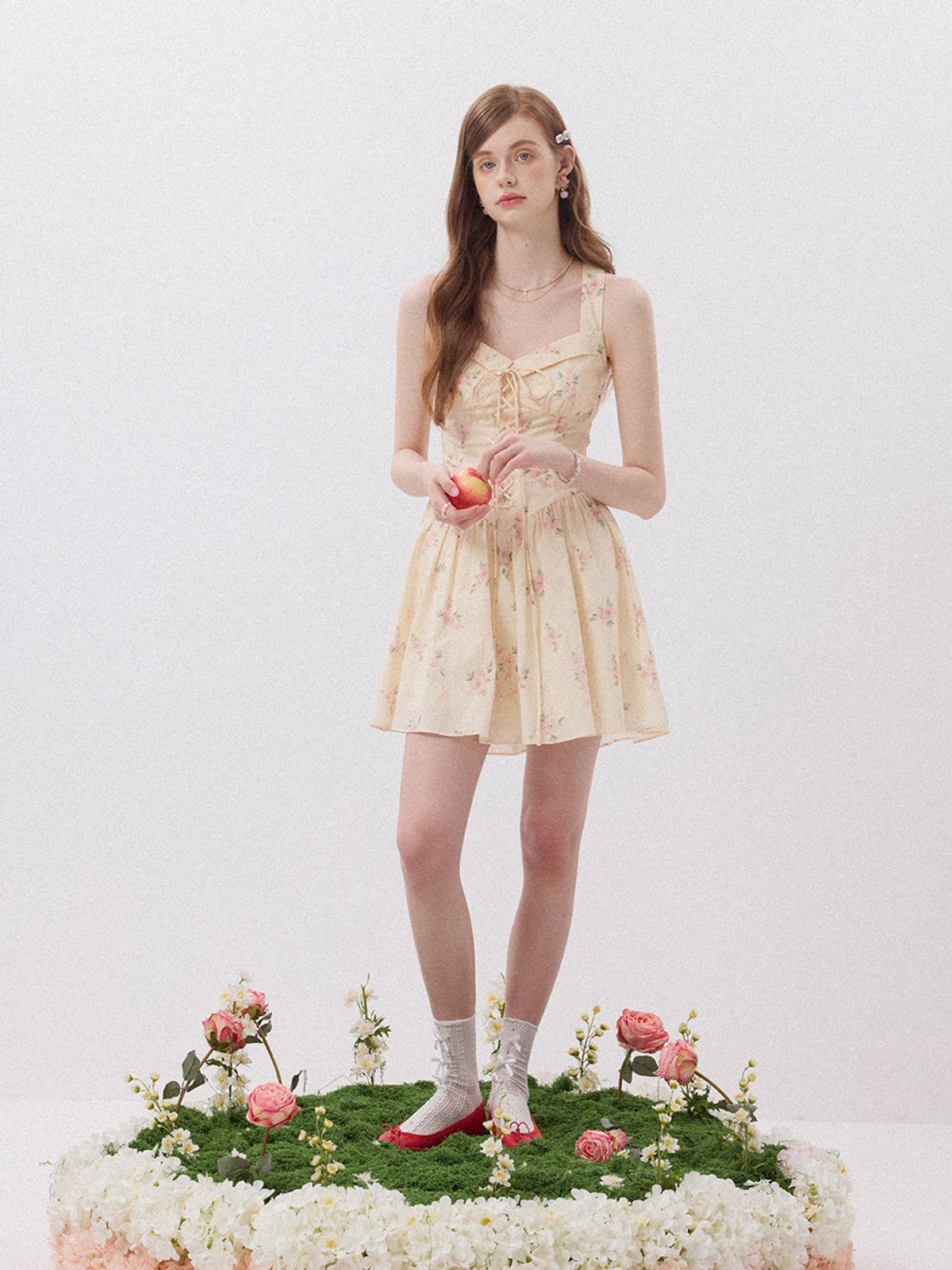 신스덴(SINCETHEN) 로잘리 레이스업 미니원피스