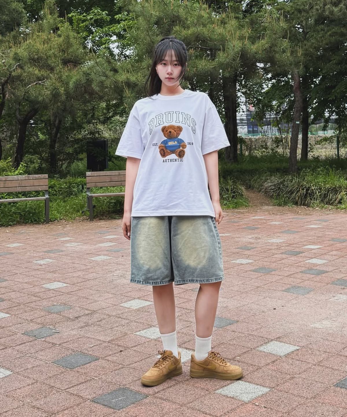 유씨엘에이(UCLA) 남녀공용 어센틱 BRUINS 베어 반팔티(2COLOR)(UC6ST91)