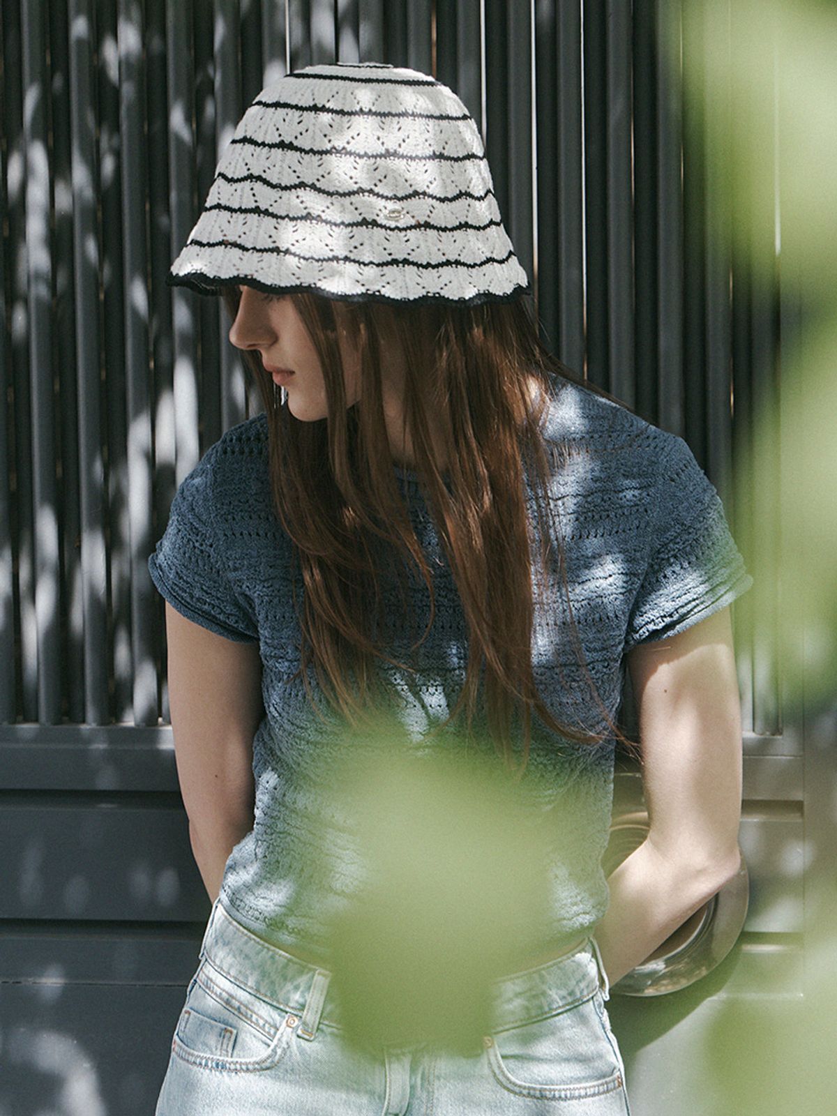 메르헨(MERCHEN) Stripe marine bucket hat_3color