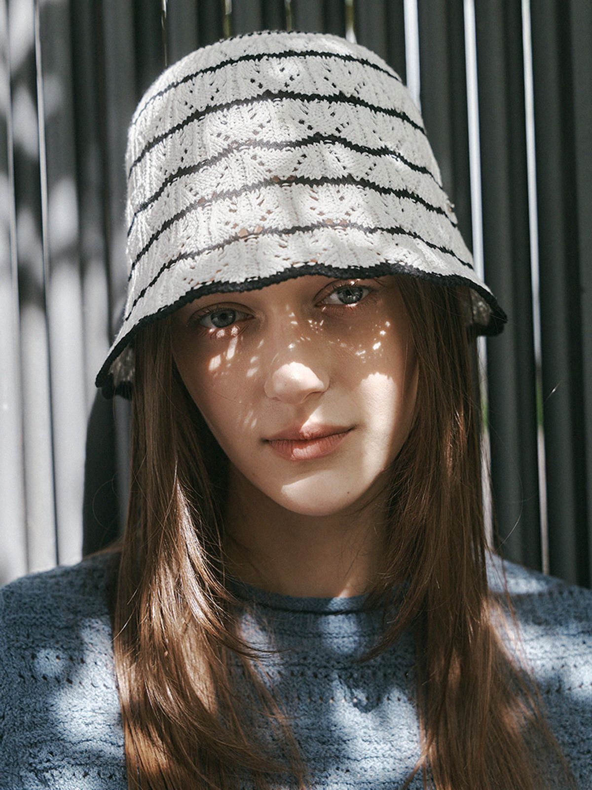 메르헨(MERCHEN) Stripe marine bucket hat_3color