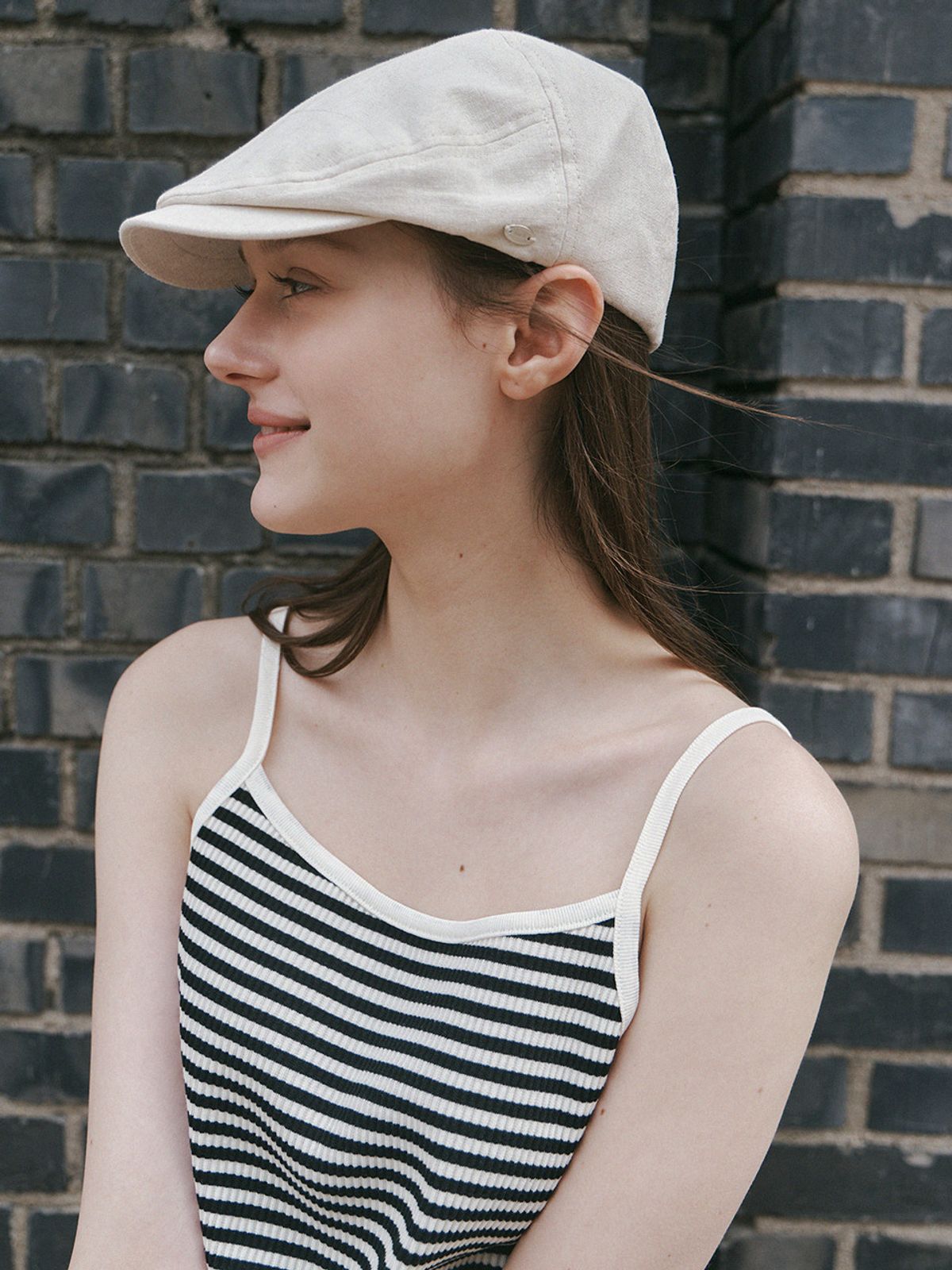 메르헨(MERCHEN) Linen hunting cap_3color