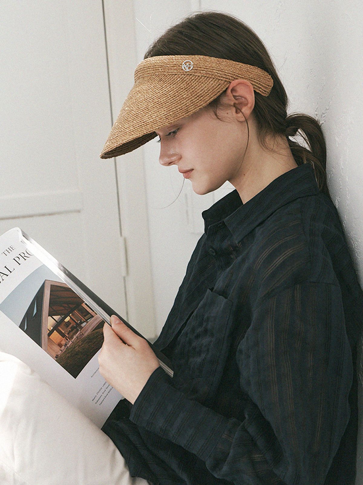 메르헨(MERCHEN) Ete raffia sun visor_2color
