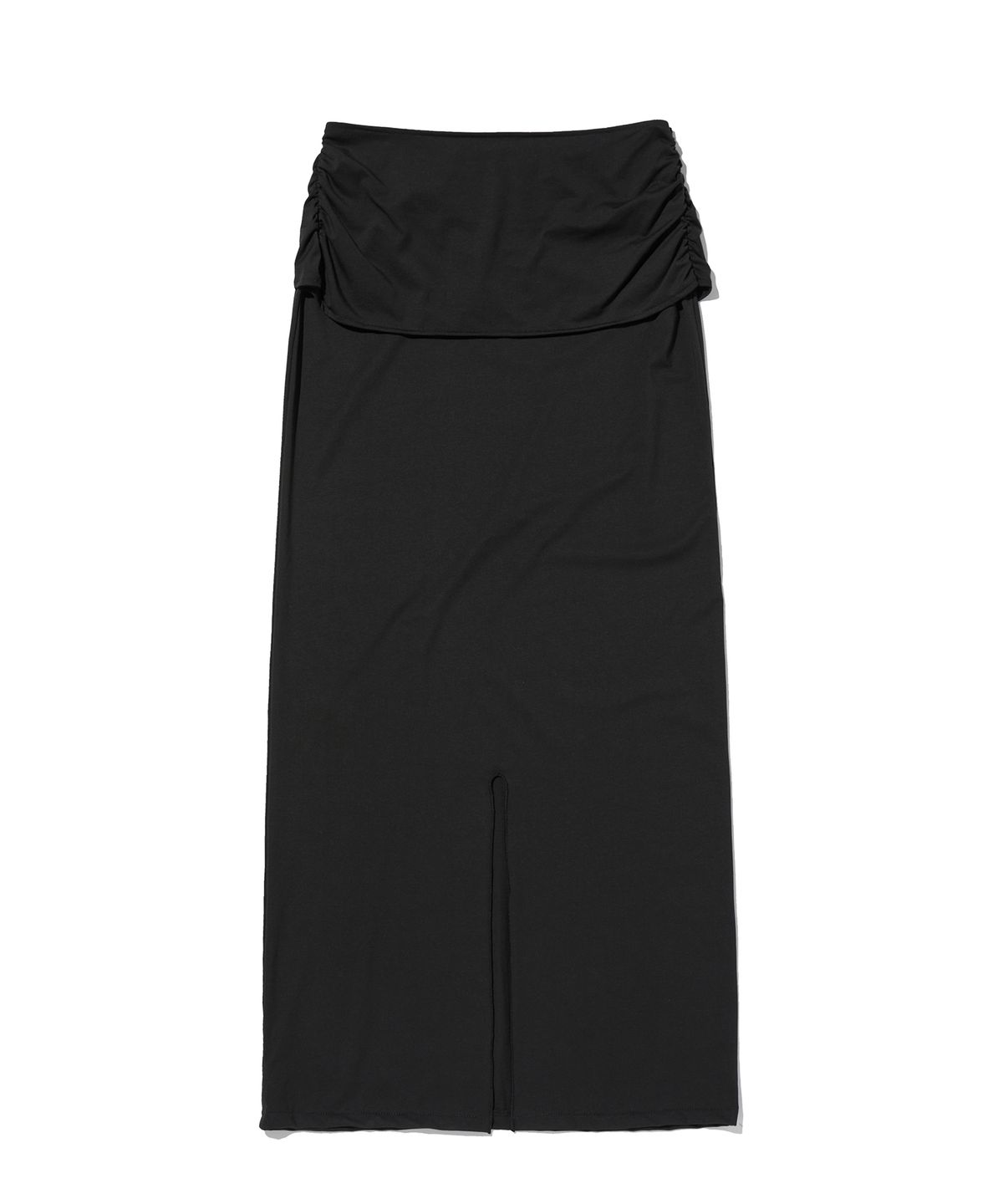 스웨이드(SUADE) SHIRRING LONG SKIRT [BLACK]