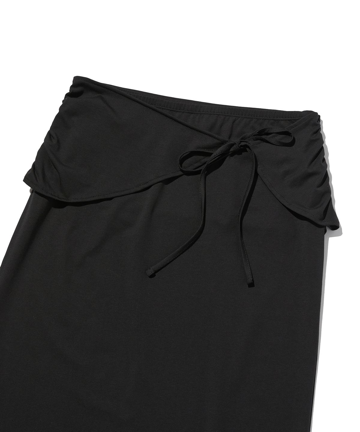 스웨이드(SUADE) SHIRRING LONG SKIRT [BLACK]