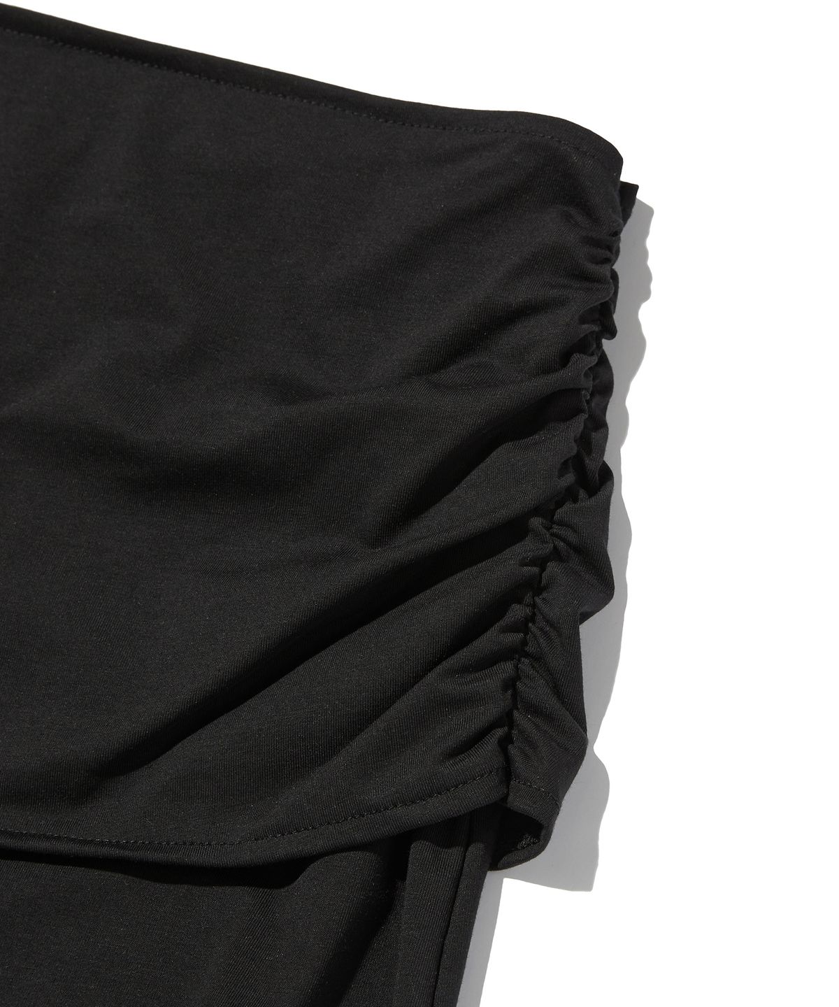 스웨이드(SUADE) SHIRRING LONG SKIRT [BLACK]
