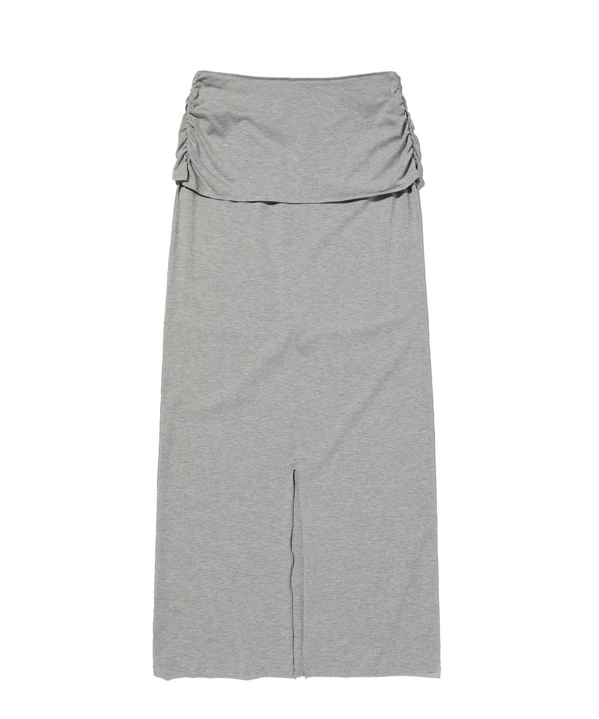 스웨이드(SUADE) SHIRRING LONG SKIRT [GRAY]