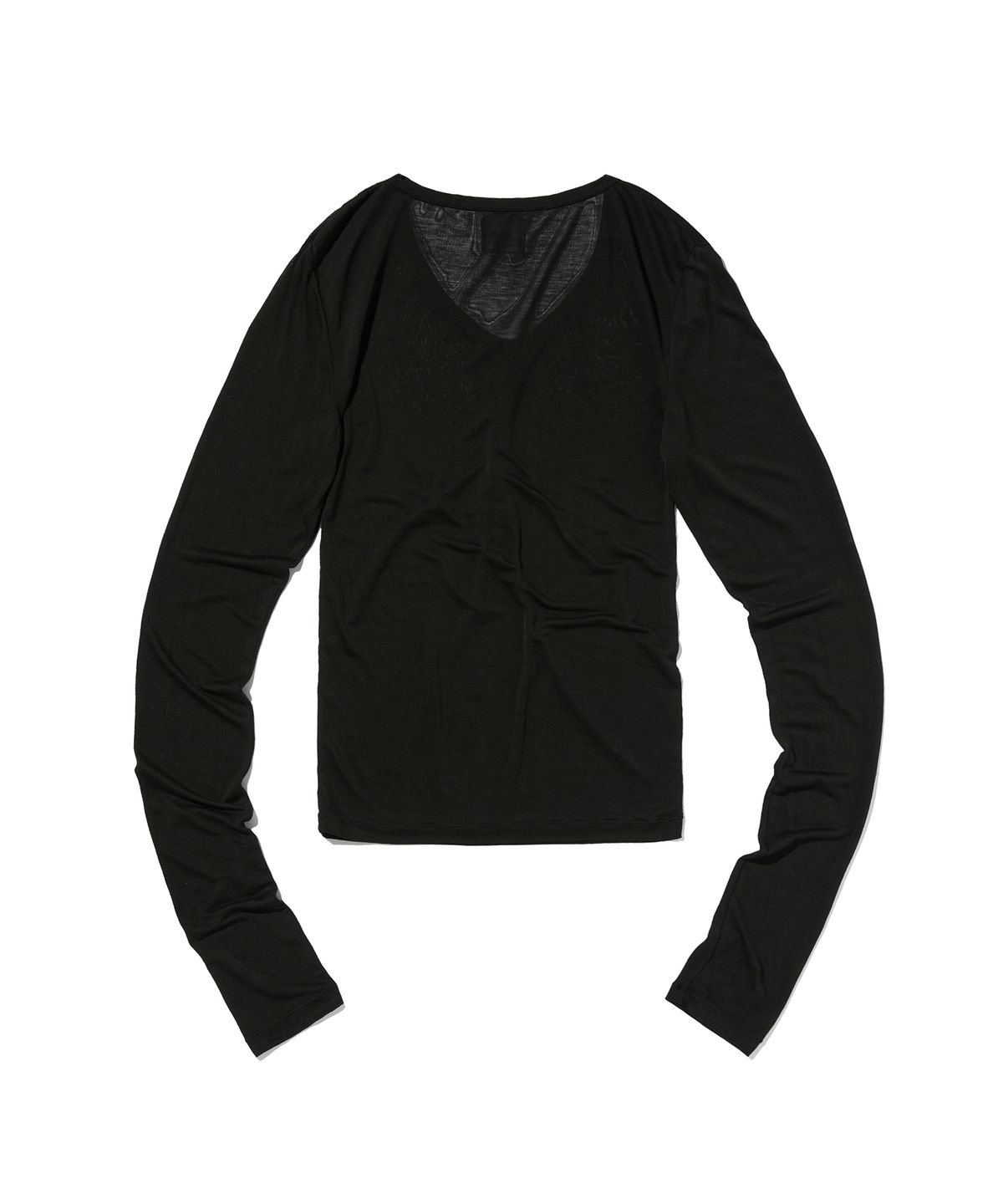 스웨이드(SUADE) SHEER SLIM HENLEY NECK [BLACK]