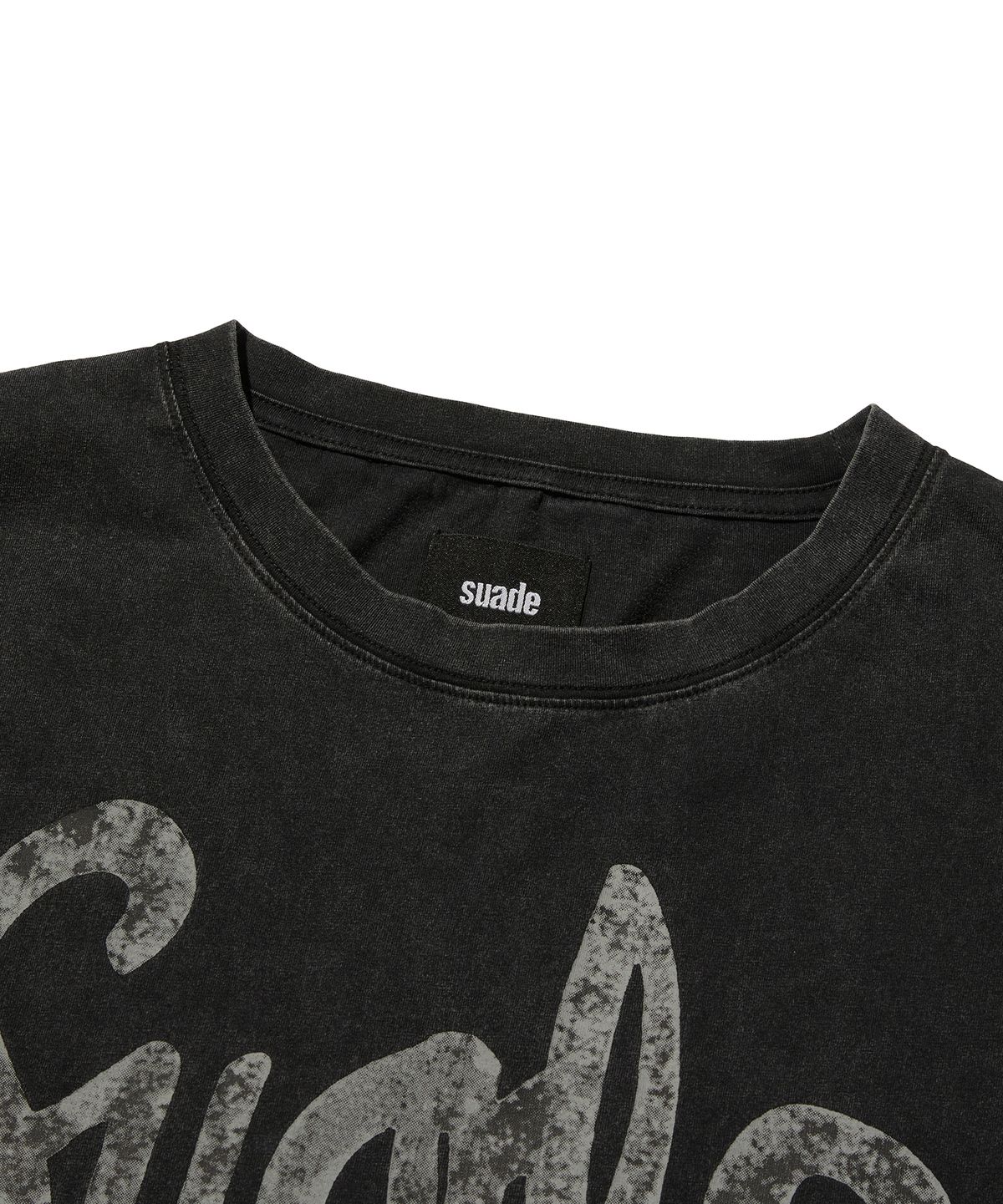 스웨이드(SUADE) FADED LOGO TEE [WASHING BLACK]