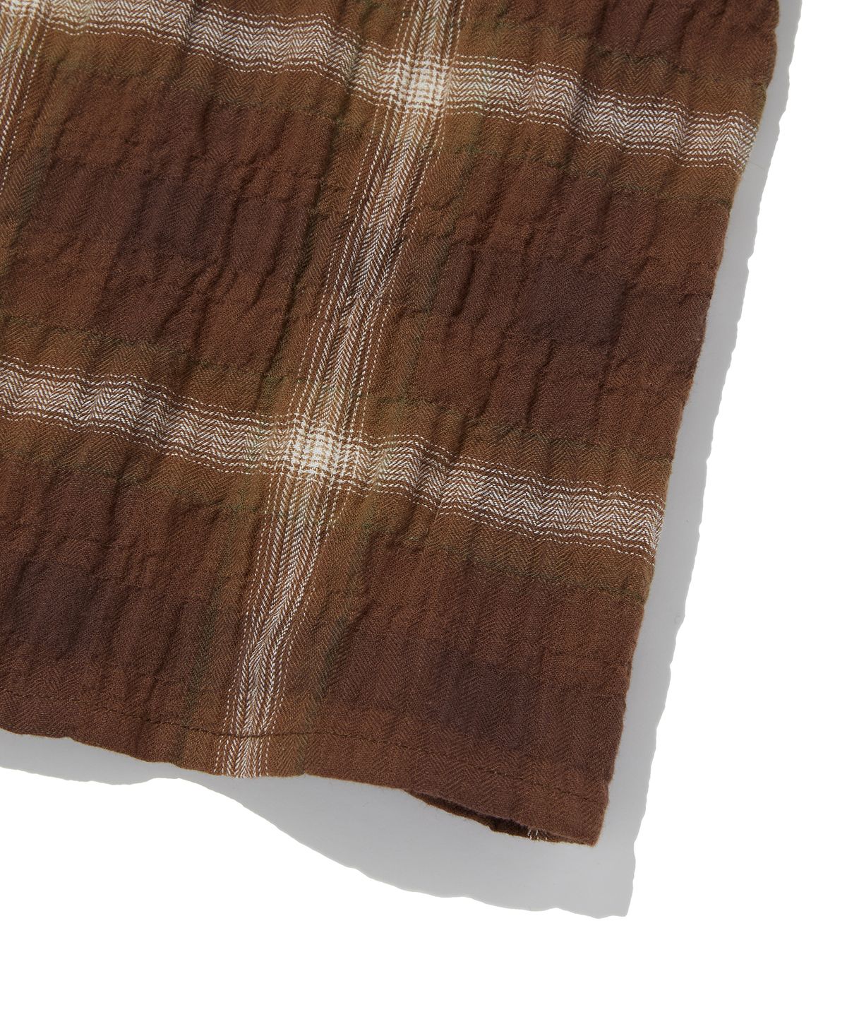 스웨이드(SUADE) CHECK SHORT SLEEVE SHIRT [LIGHT BROWN]