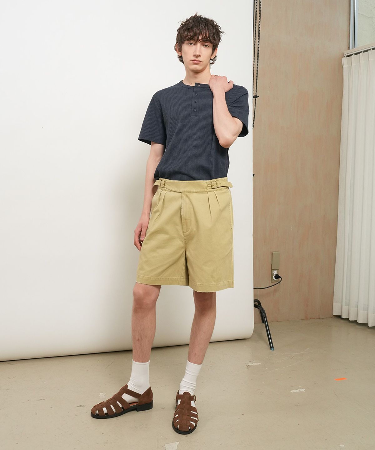 제너럴아이디어(GENERALIDEA) MAN 워시드 구르카 쇼츠 [BEIGE] / GF2MHP016