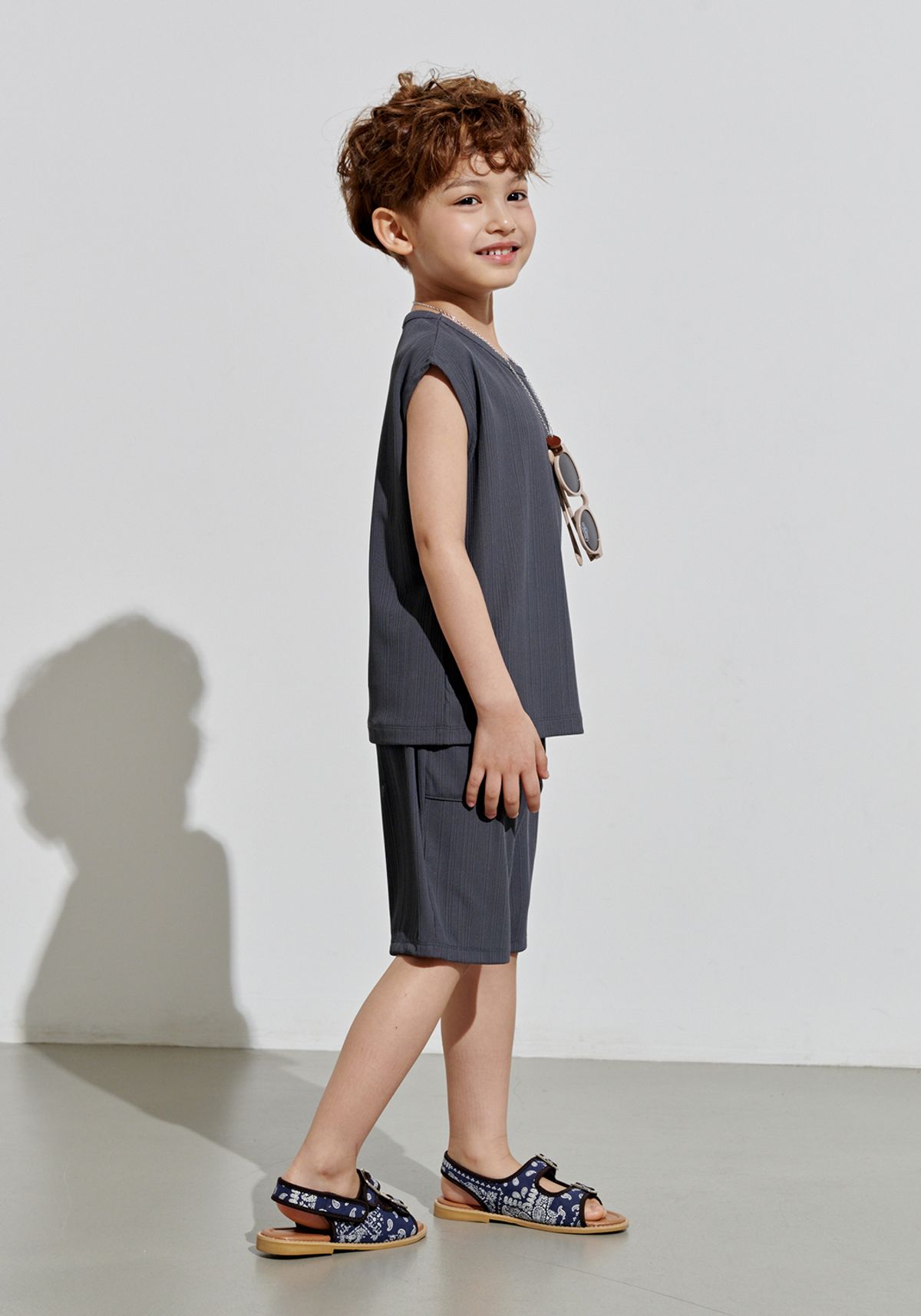 빈(BEEN) BA31PT02CG 차콜 골지 숏팬츠