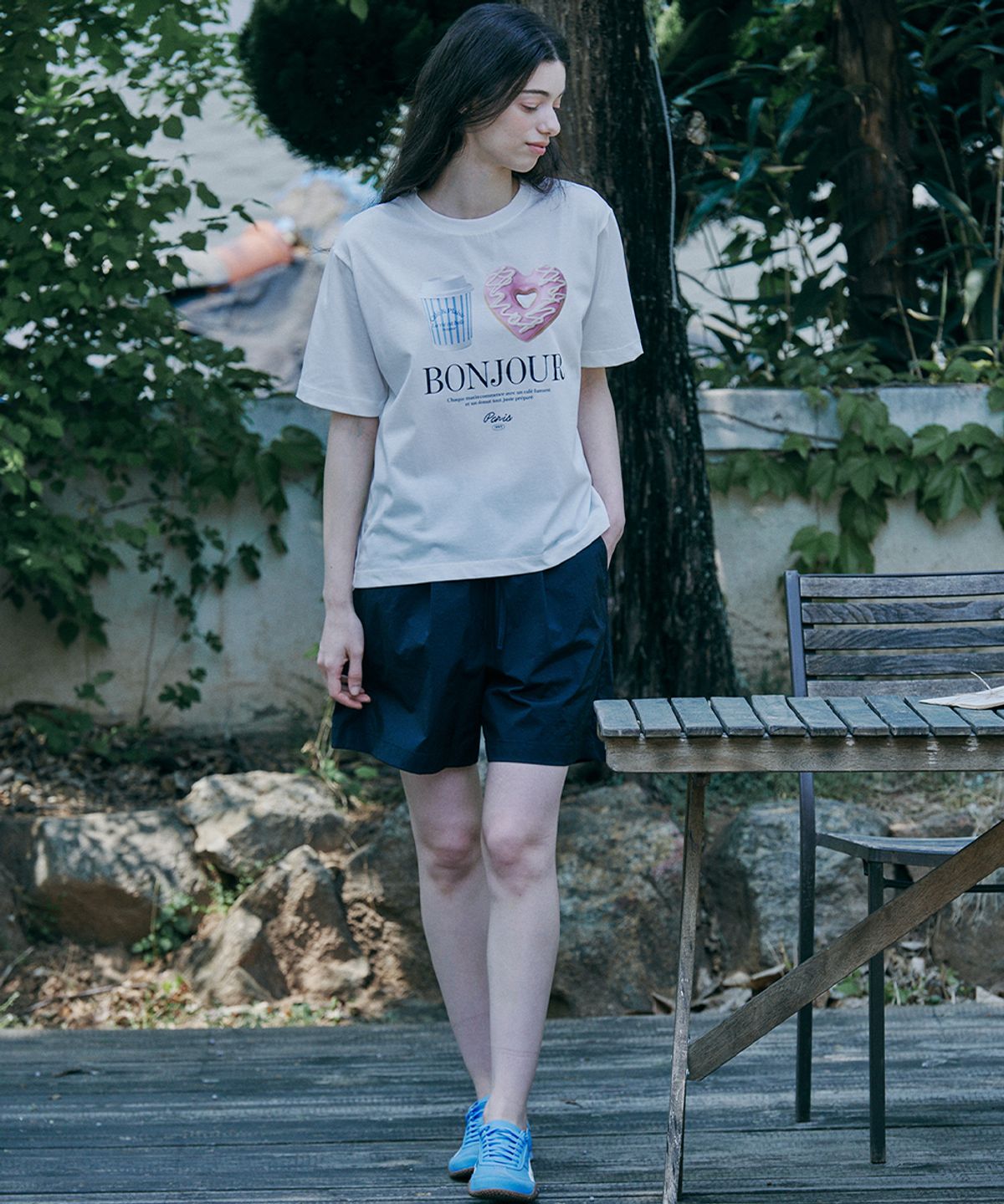 마롭(MALOUPE) 5218 아모르 그래픽 티셔츠 (화이트)