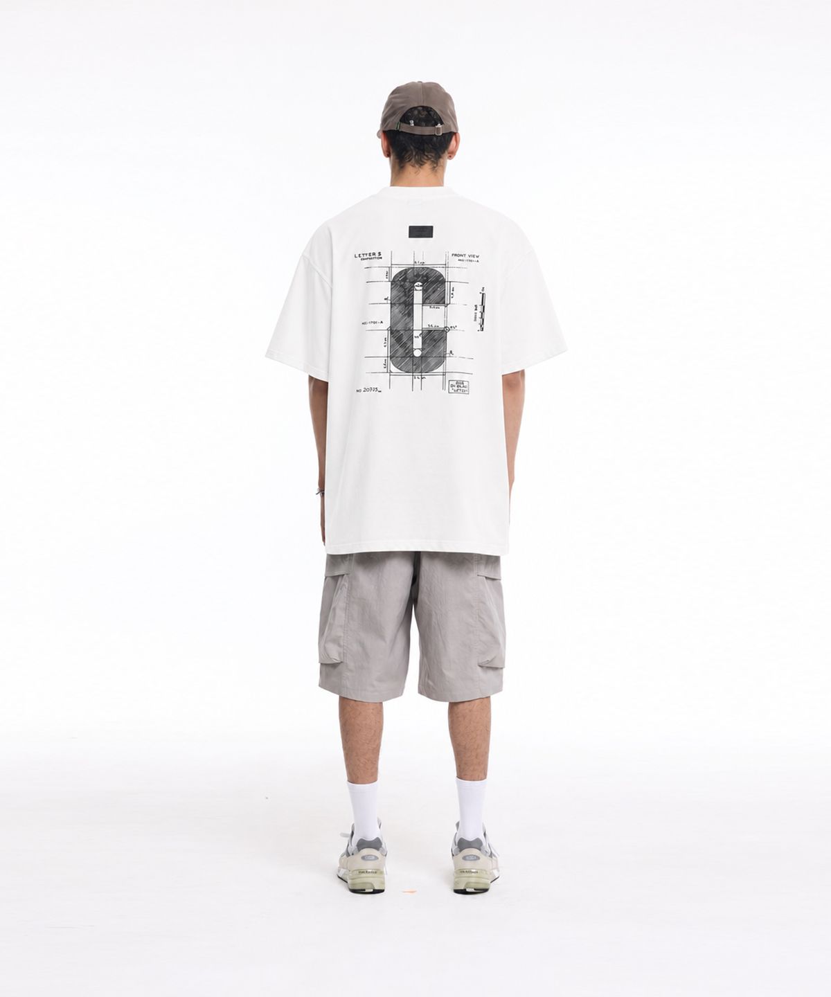 크림소다랩(CREAM SODA LAB) 그라운드 플랜 로고 스퀘어 와펜 반팔 티셔츠 아이보리