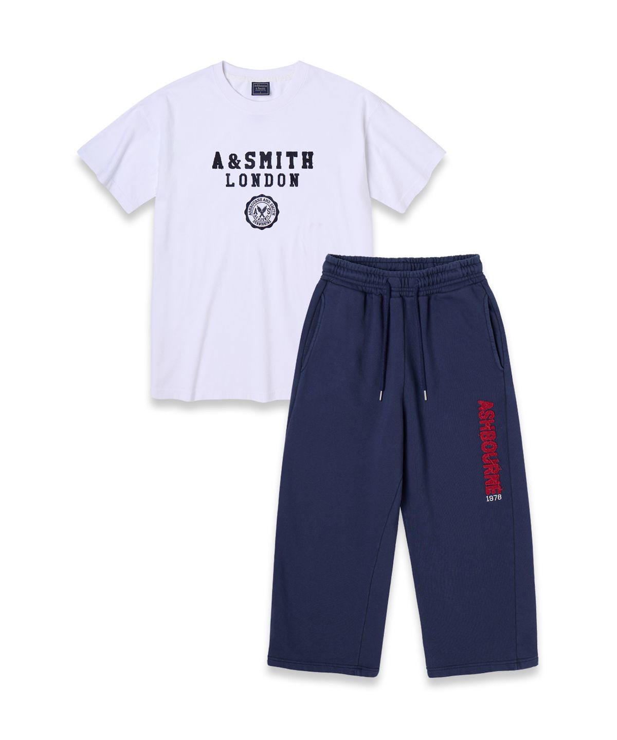 애쉬본&스미스(ASHBOURNE & SMITH) [MEN][SET] ACADEMY 반팔티셔츠 스웻 팬츠 셋업