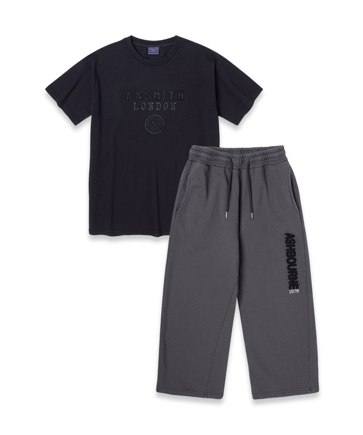 애쉬본&스미스(ASHBOURNE & SMITH) [MEN][SET] ACADEMY 반팔티셔츠 스웻 팬츠 셋업