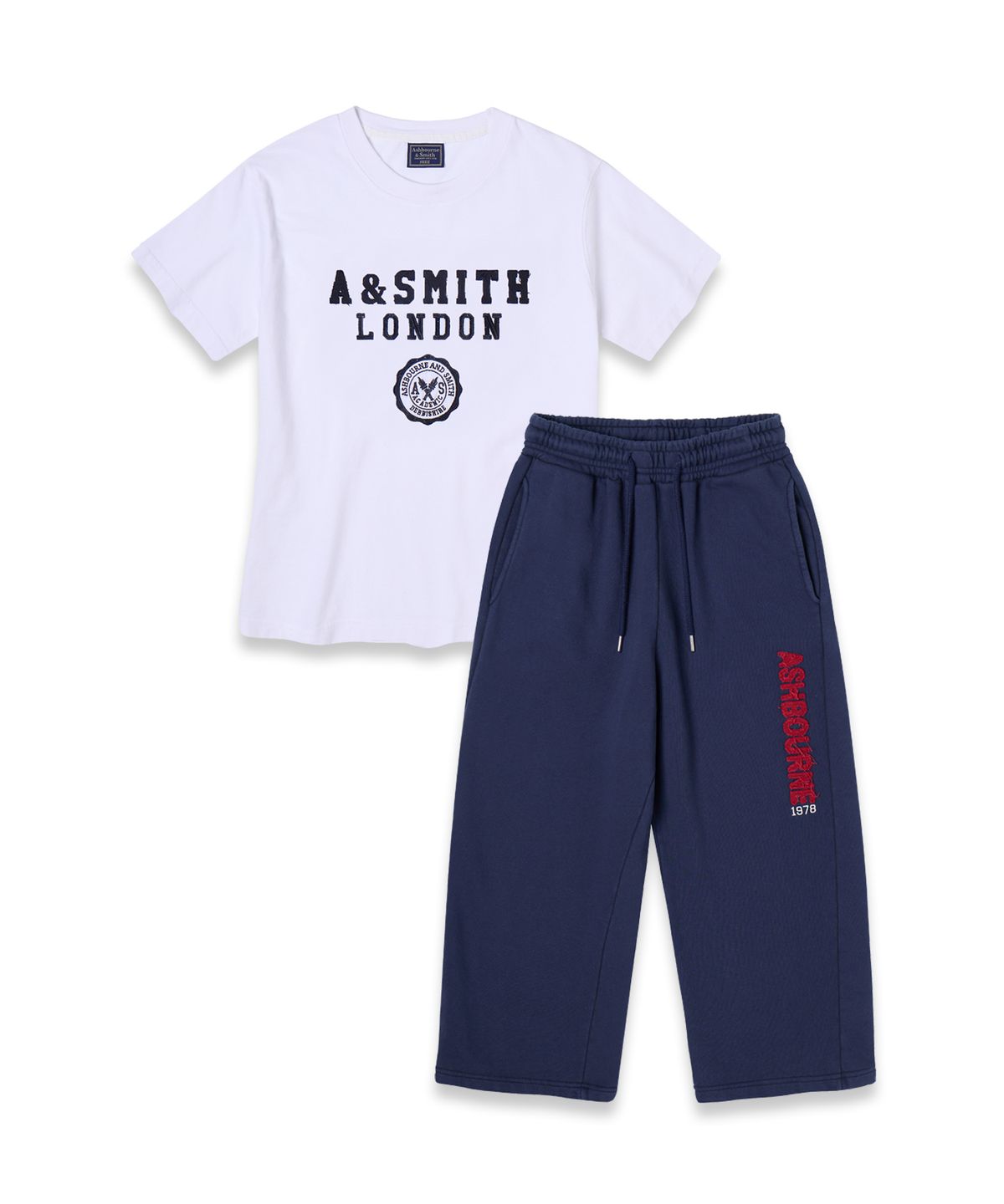 애쉬본&스미스(ASHBOURNE & SMITH) [우먼][SET] ACADEMY 반팔티셔츠 스웻 팬츠 셋업
