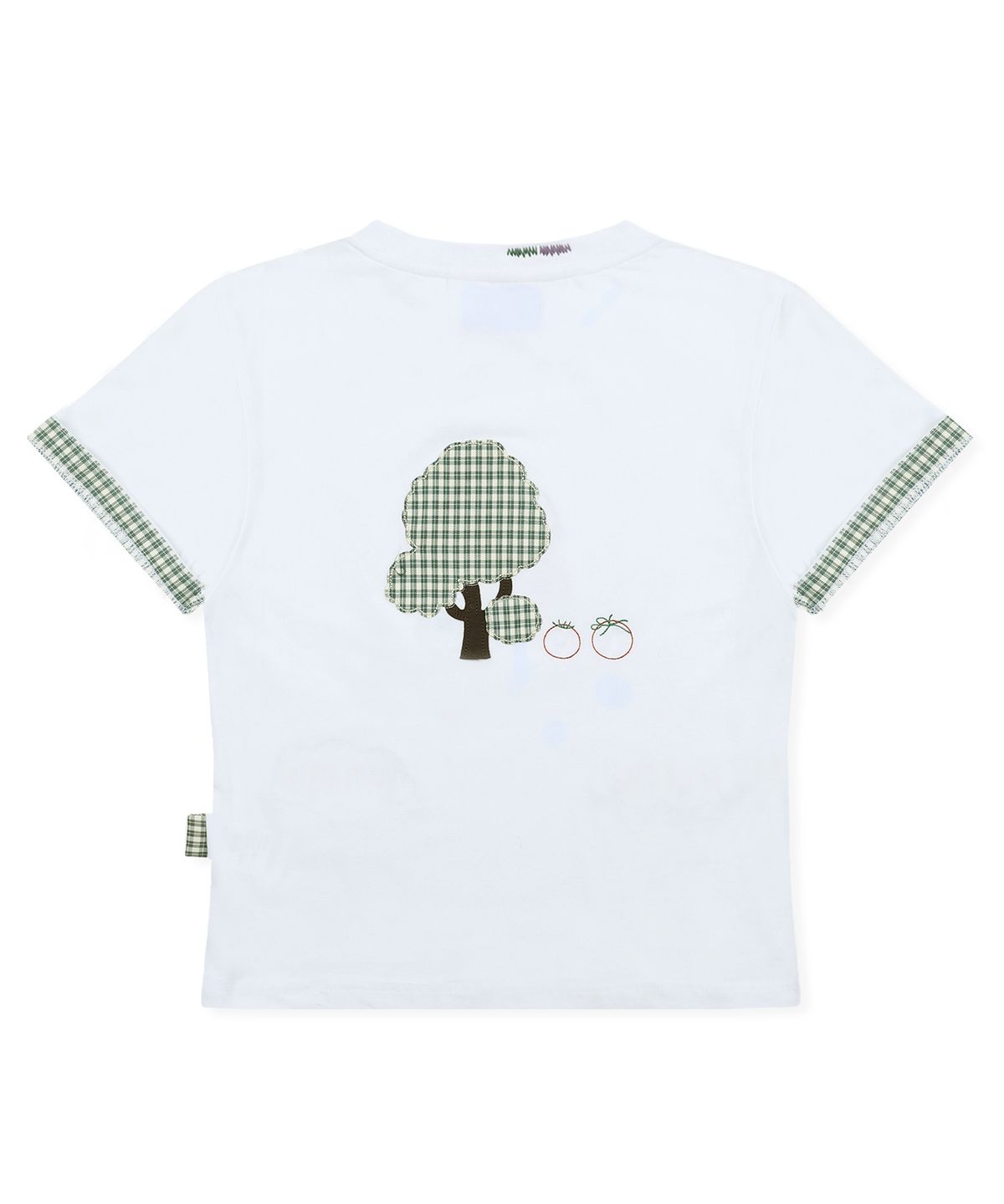 루나키후(RuNaKi'Hu') WXT099 쿠모 도마도 체크 아플리케 티셔츠 (WHITE)