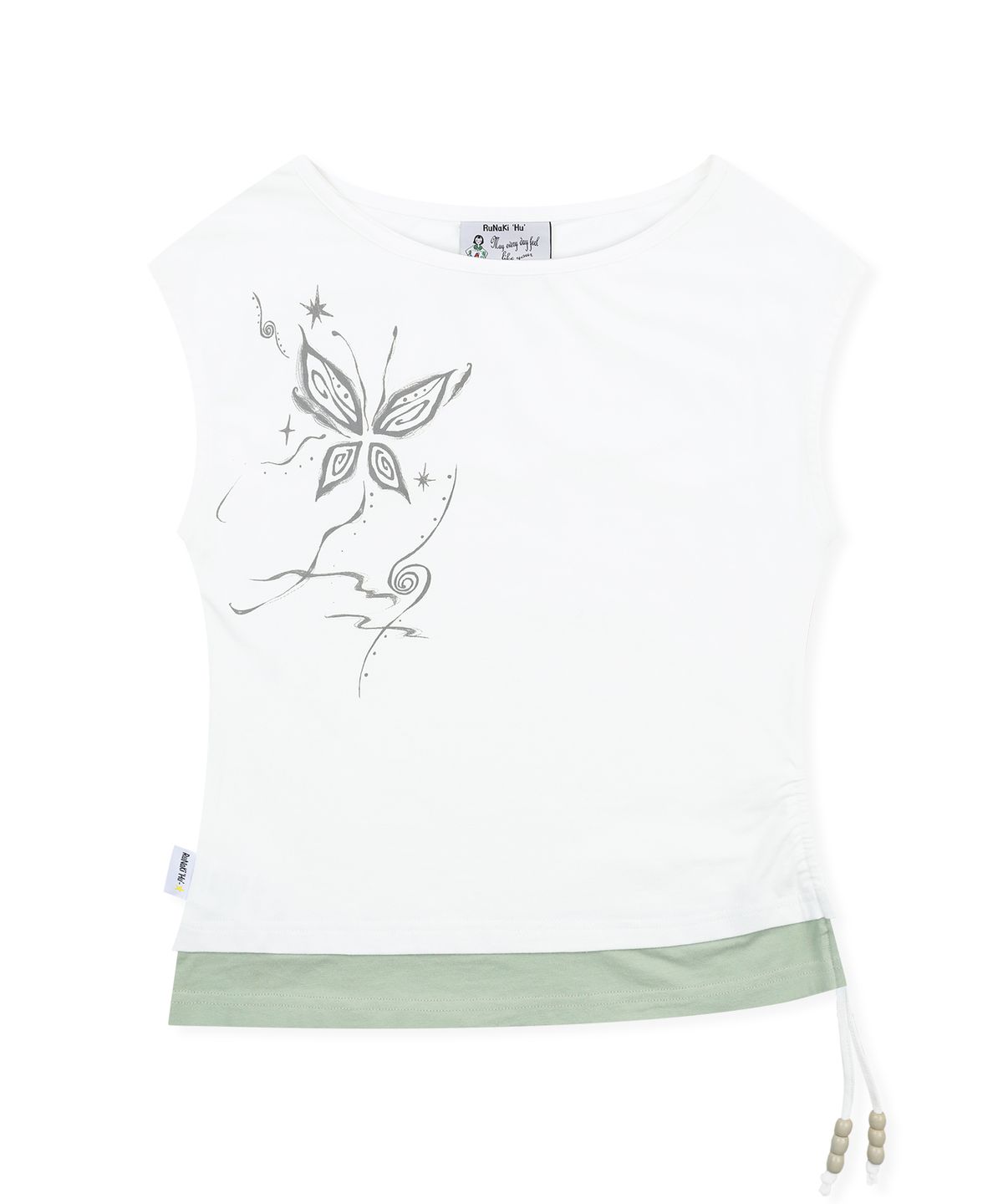 루나키후(RuNaKi'Hu') WXT102 카제니 마우초 레이어드 슬리브리스 (WHITE)