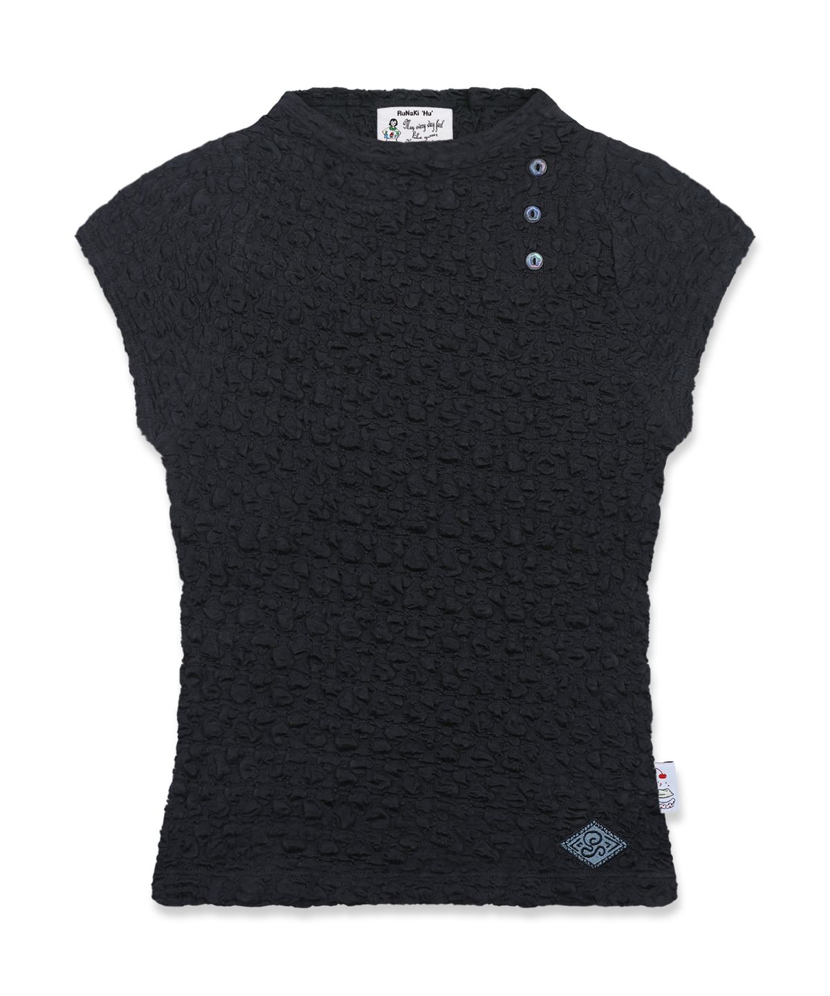 루나키후(RuNaKi'Hu') WXT094 피오리레 시스루 슬림 티셔츠 (BLACK)