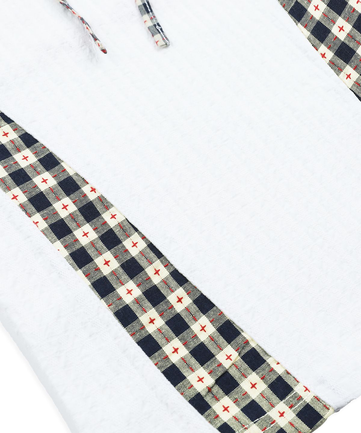 루나키후(RuNaKi'Hu') WXT083 무스비 체크 배색 슬리브리스 (WHITE)