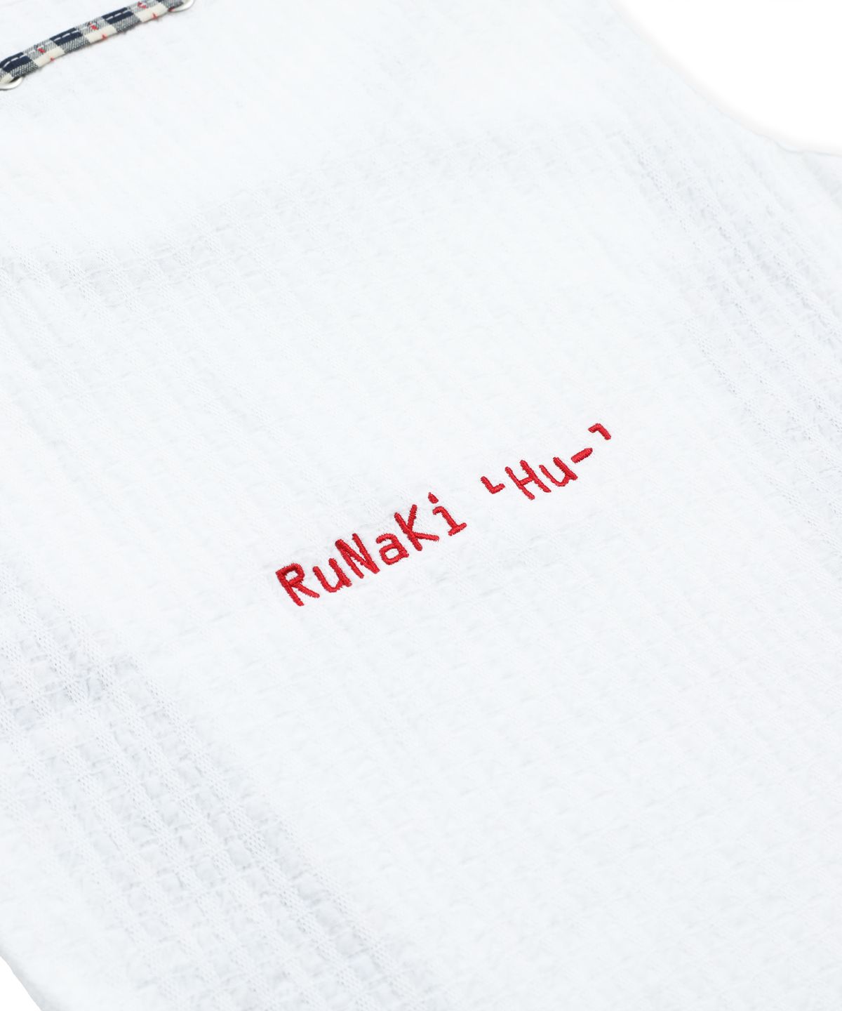 루나키후(RuNaKi'Hu') WXT083 무스비 체크 배색 슬리브리스 (WHITE)
