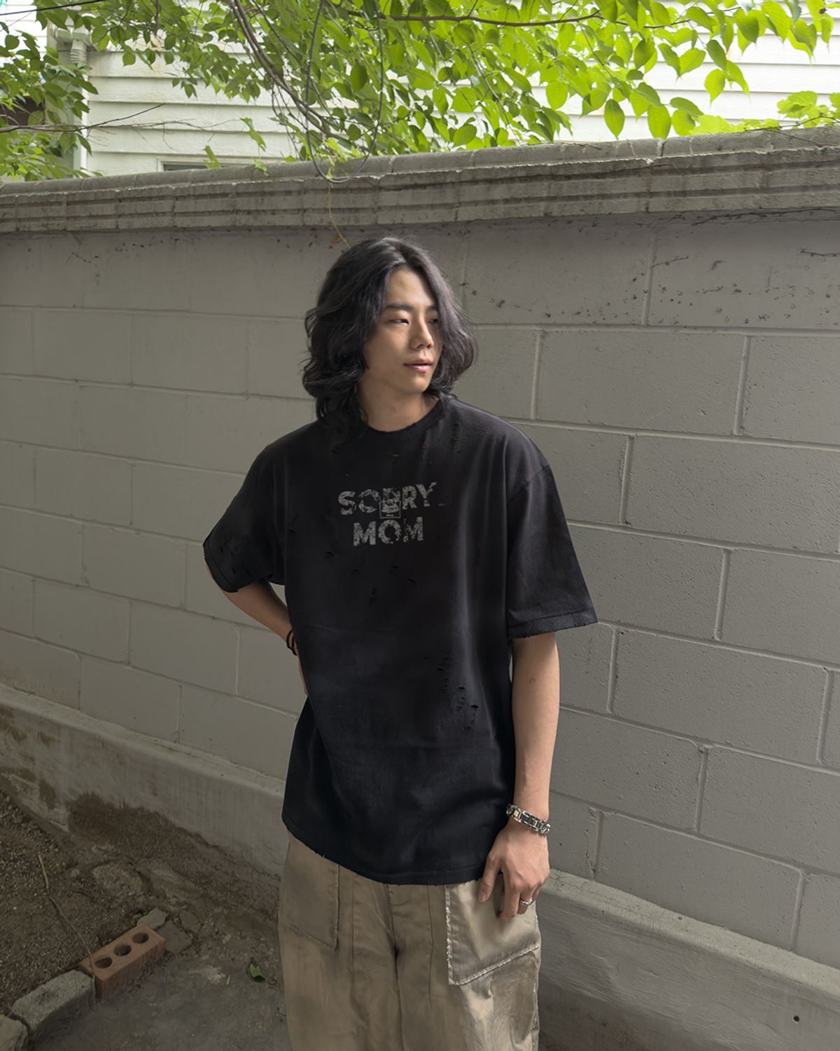 뭉(MWOONG) Sorry mom VTG tee BK