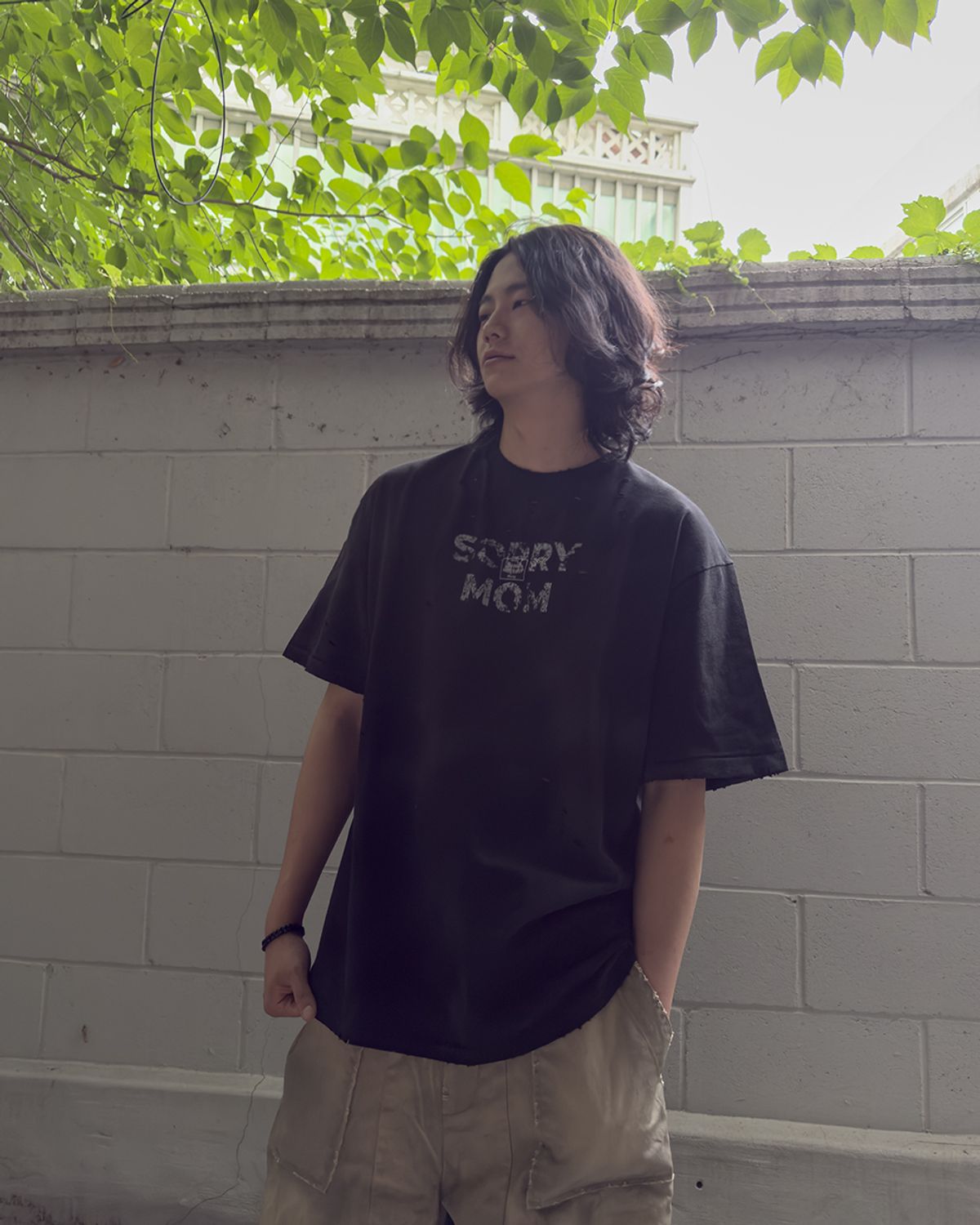뭉(MWOONG) Sorry mom VTG tee BK