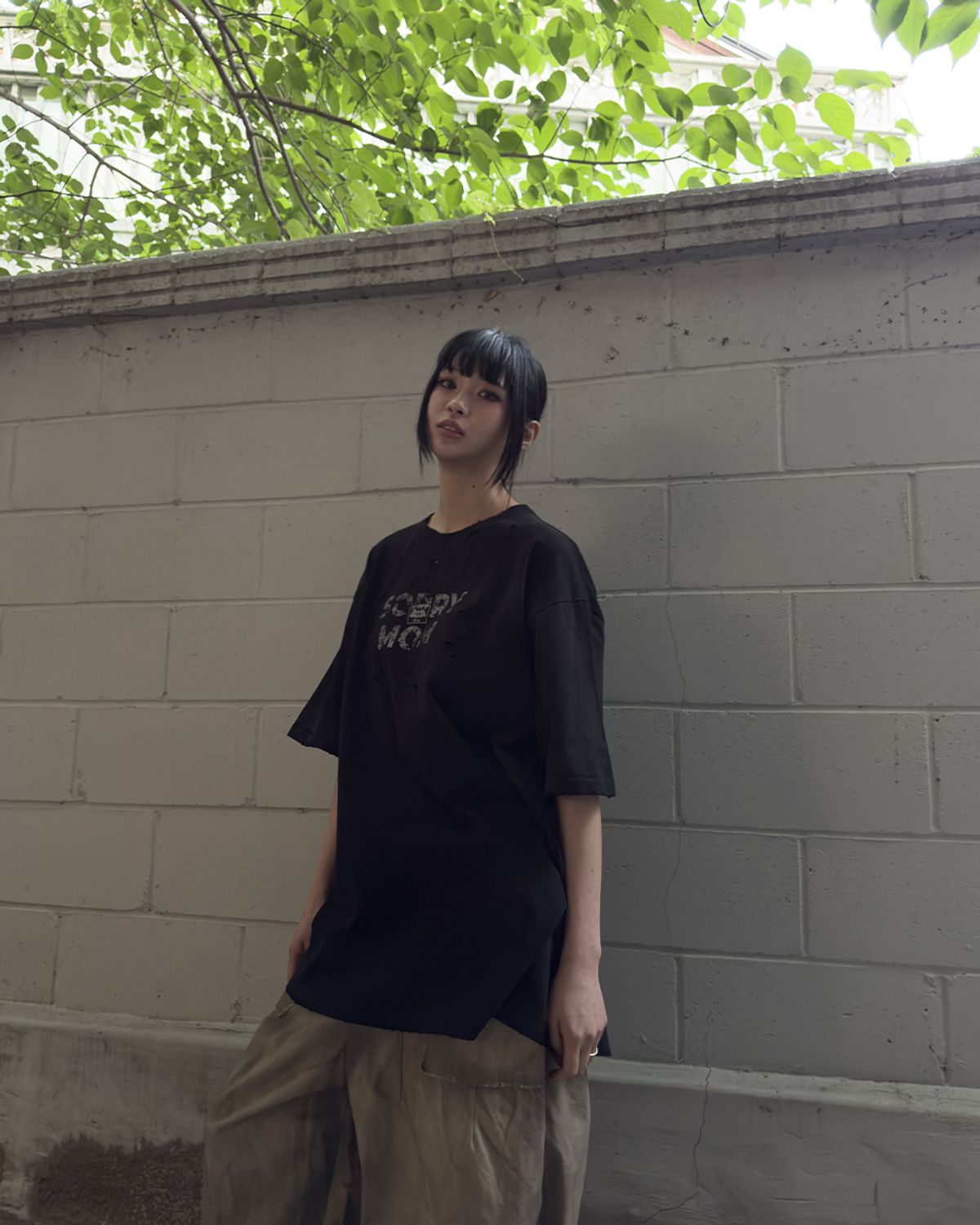 뭉(MWOONG) Sorry mom VTG tee BK