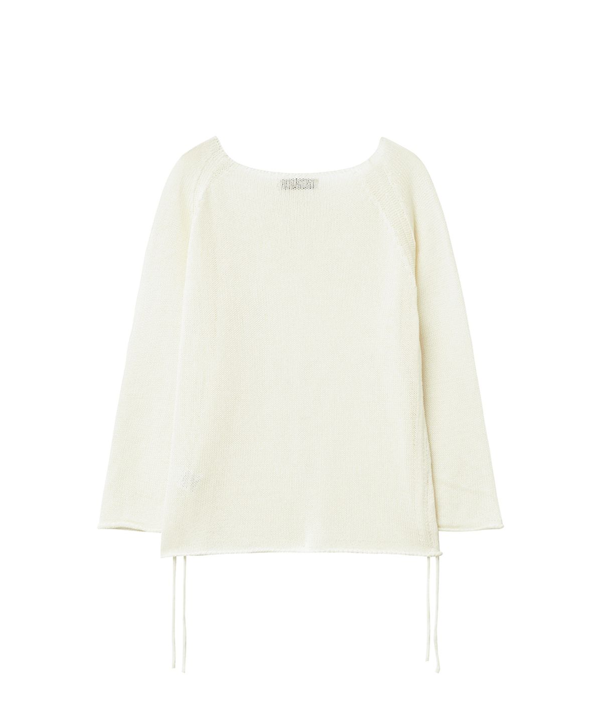 렌세(RENSE) Side Shirring Boat Neck Knit Ivory