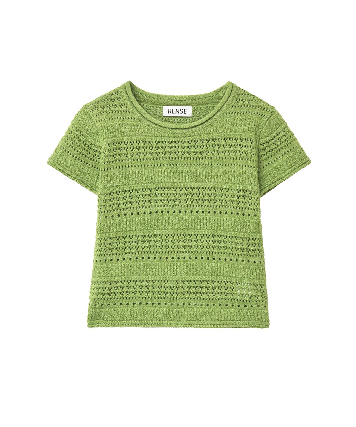 렌세(RENSE) Pointelle Boucle Knit Green