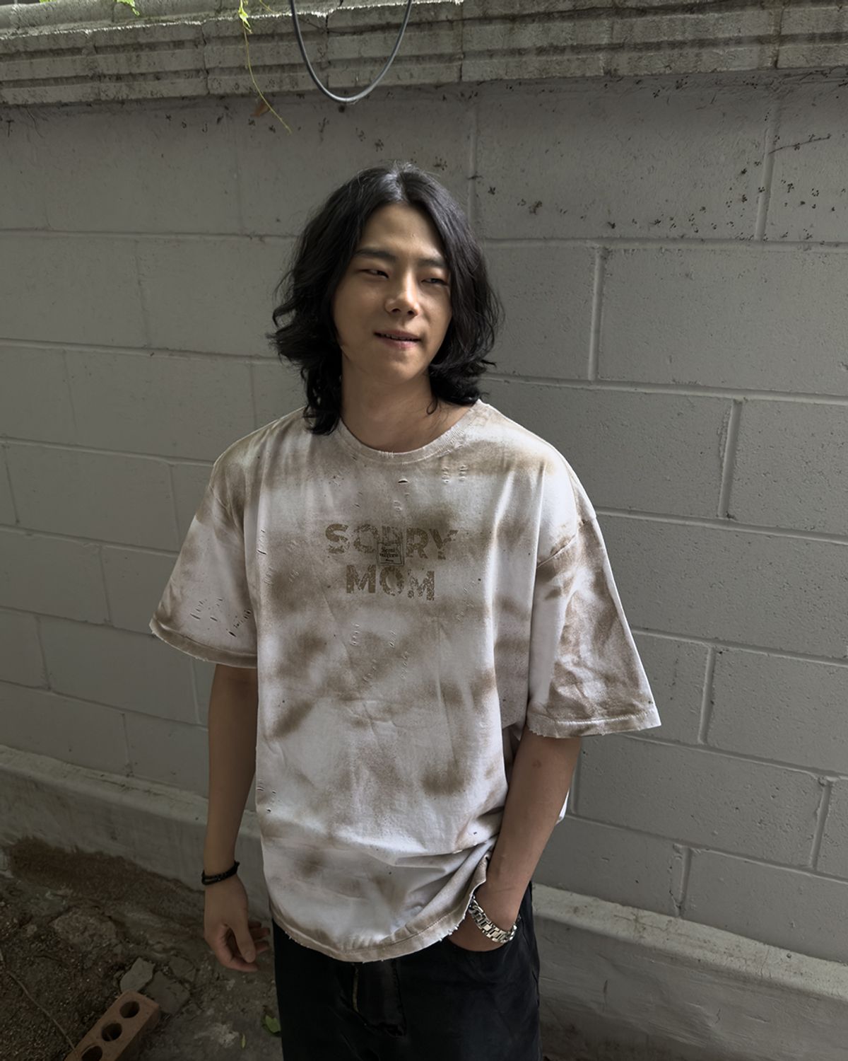뭉(MWOONG) Sorry mom VTG tee WH