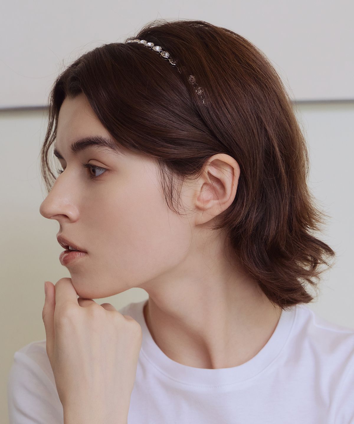 아이스가든에이오공팔(ICE GARDEN A.508) Round Shape Crystal Embellished Hair Band