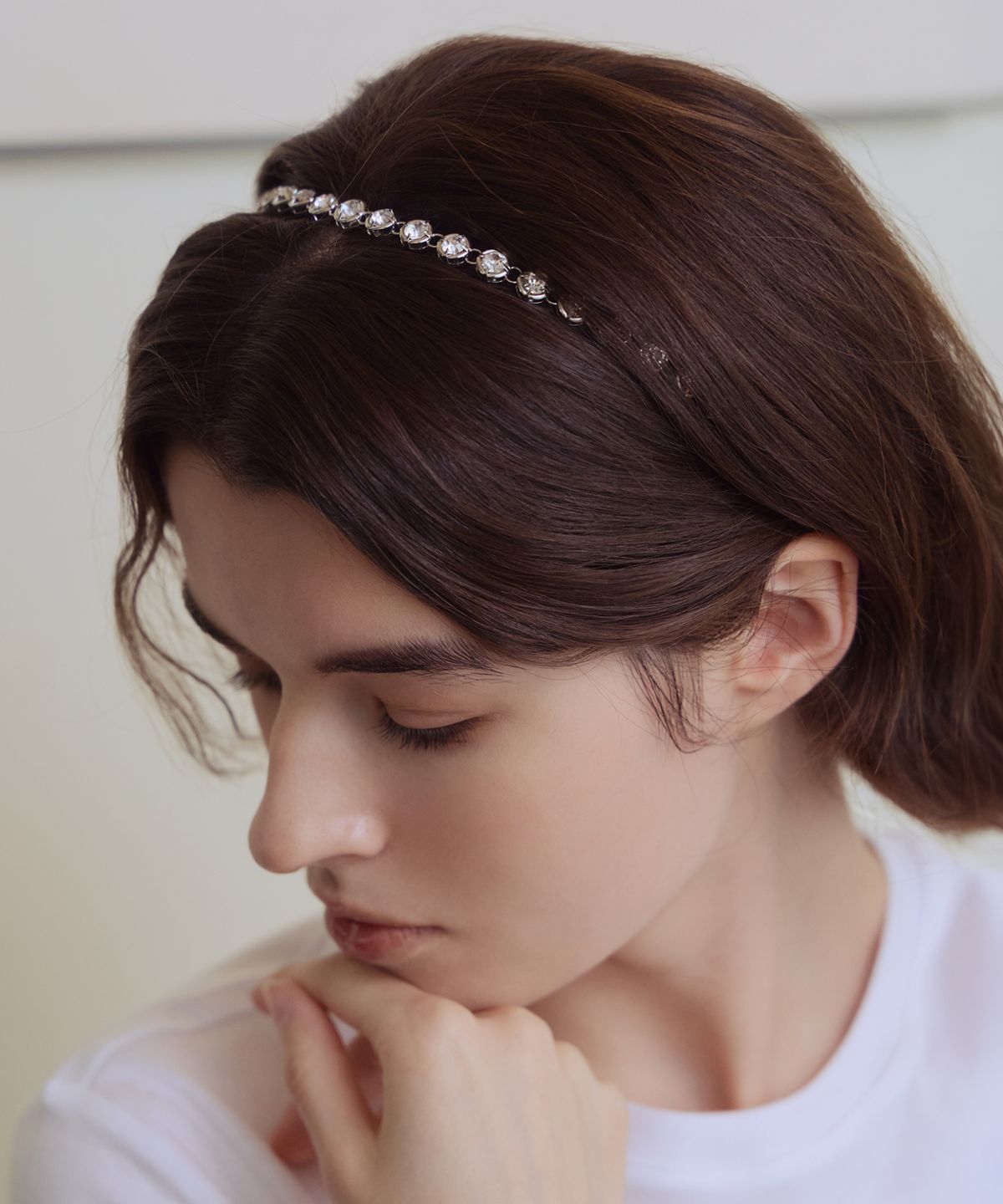 아이스가든에이오공팔(ICE GARDEN A.508) Round Shape Crystal Embellished Hair Band