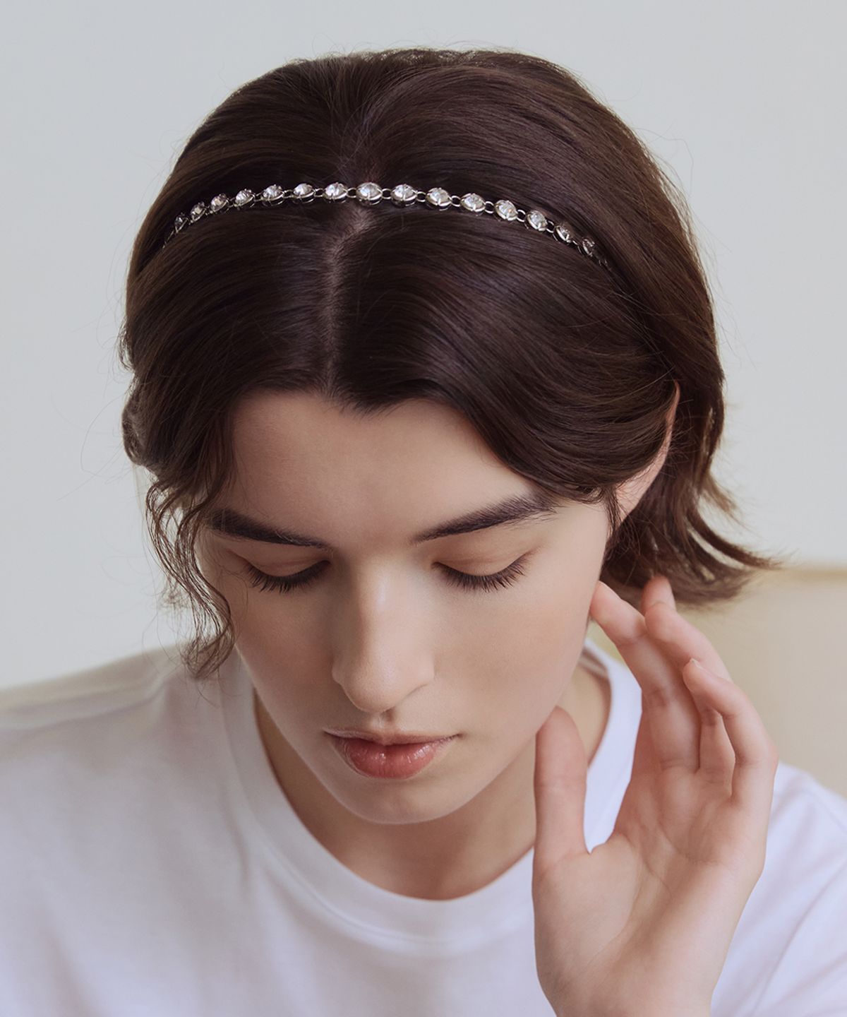 아이스가든에이오공팔(ICE GARDEN A.508) Round Shape Crystal Embellished Hair Band