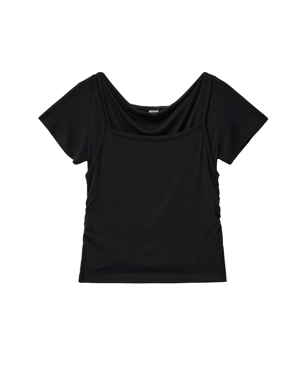 렌세(RENSE) Cami Layered T-Shirt Black