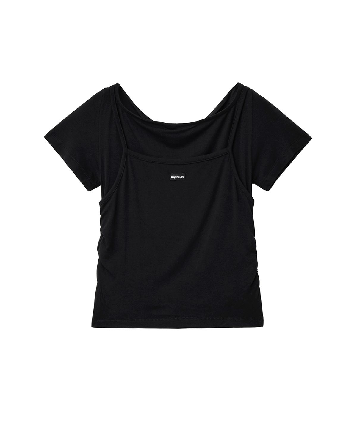 렌세(RENSE) Cami Layered T-Shirt Black