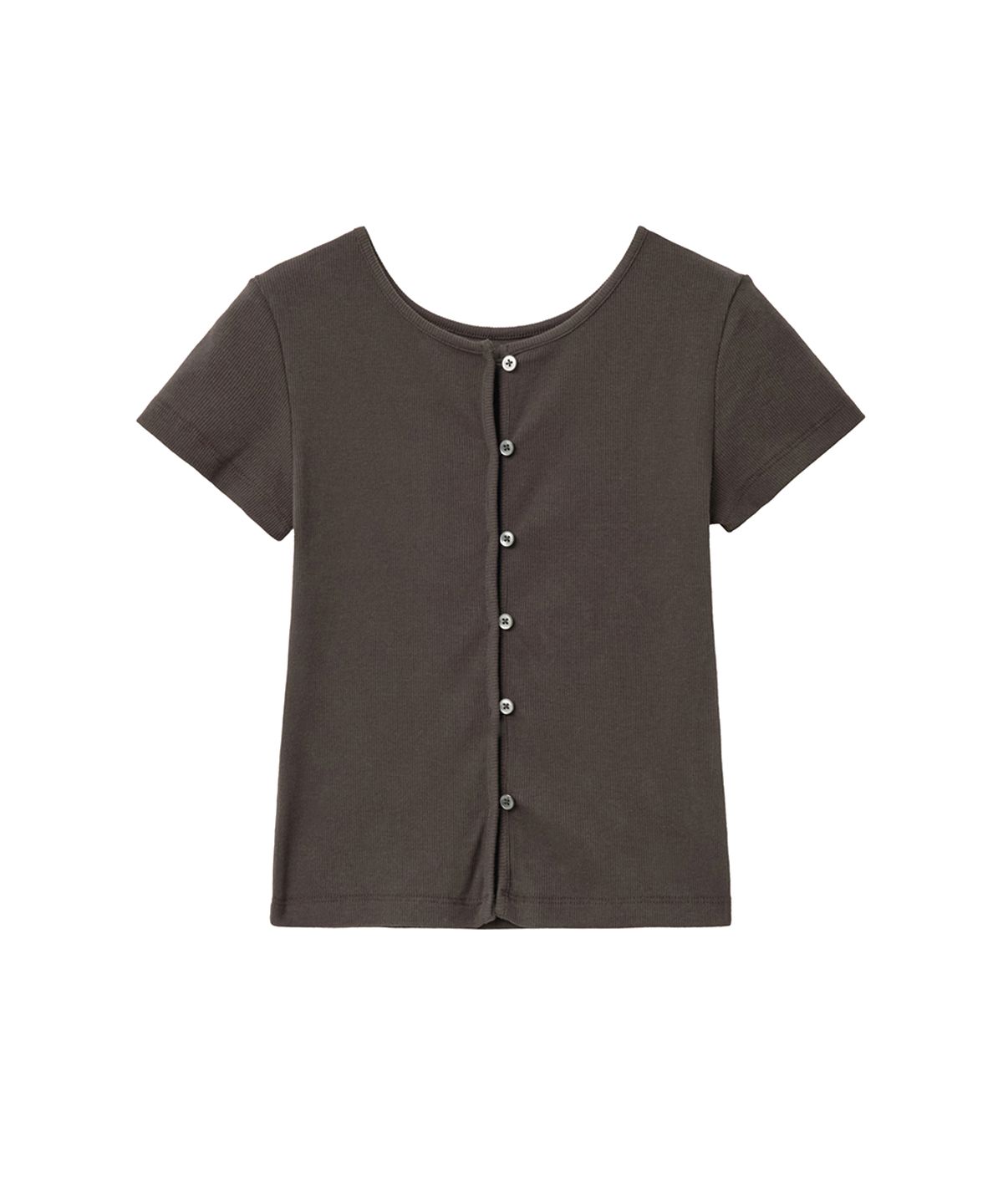 렌세(RENSE) Back Button Slit Tee Brown