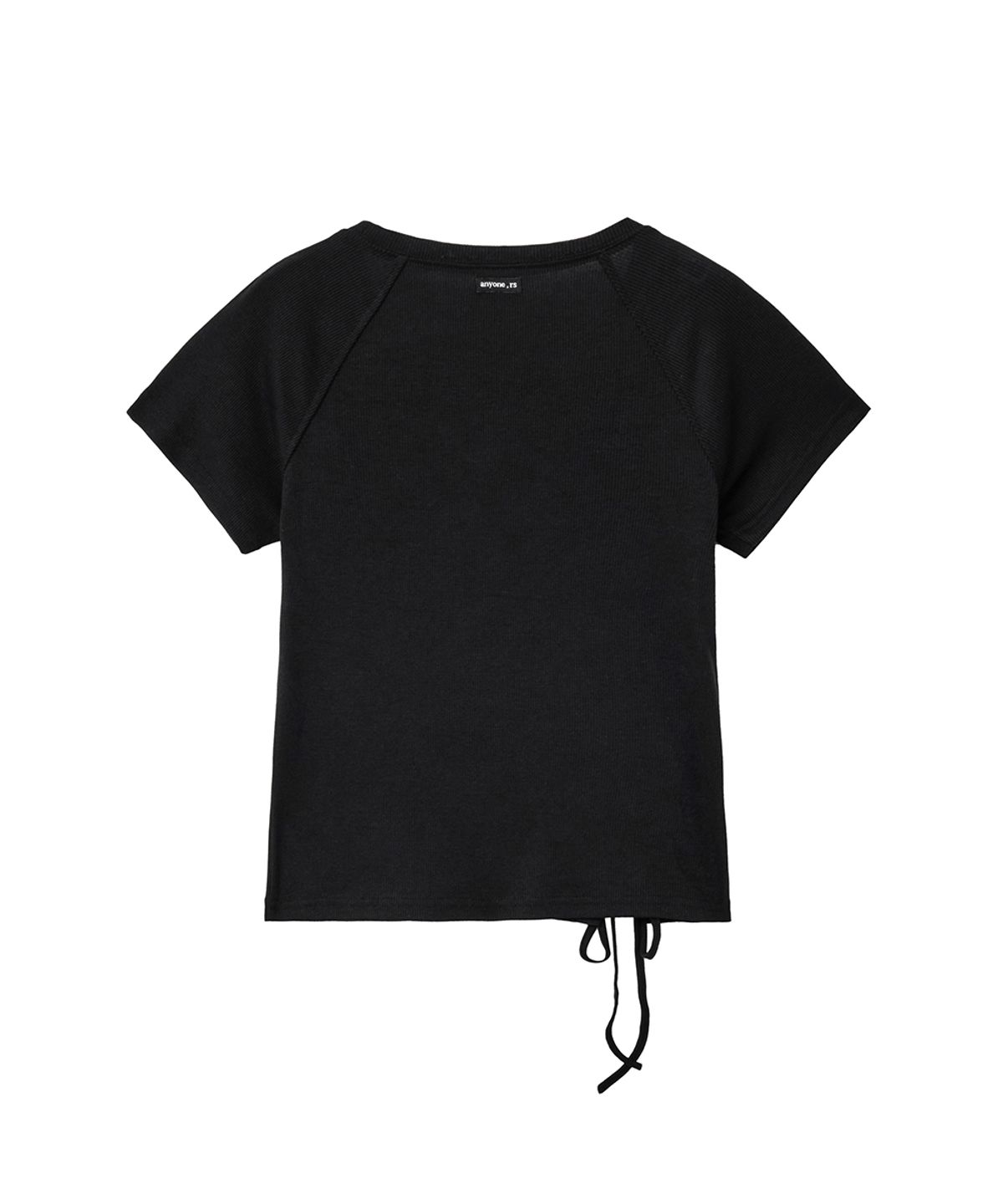 렌세(RENSE) Eyelet Slit Raglan Tee Black