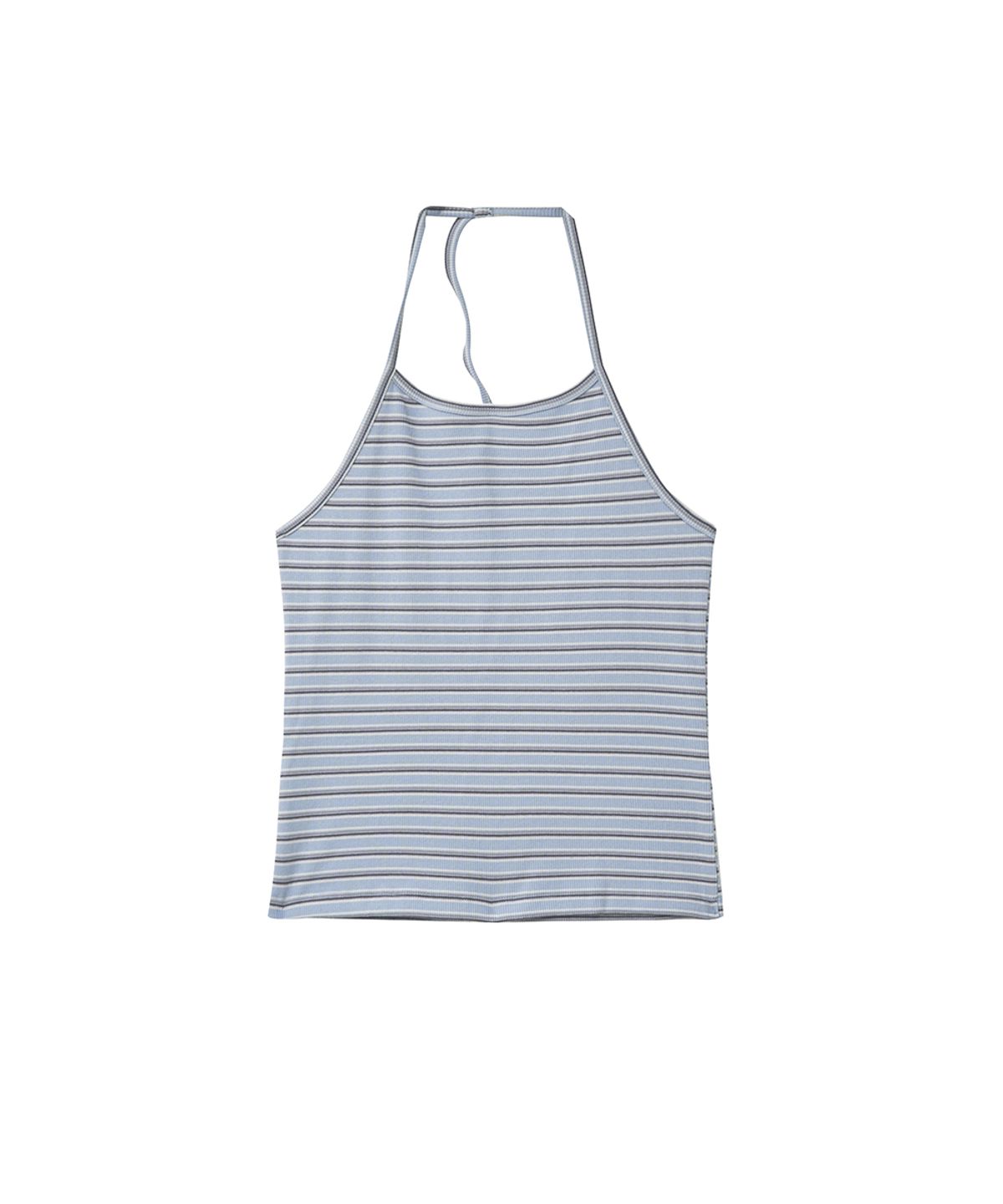 렌세(RENSE) Ribbed Stripe Halter Top Blue