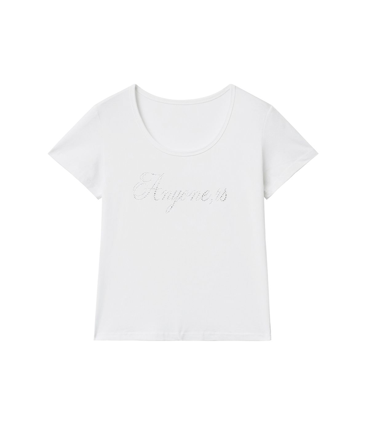 렌세(RENSE) Lettering Hotfix Half Tee White