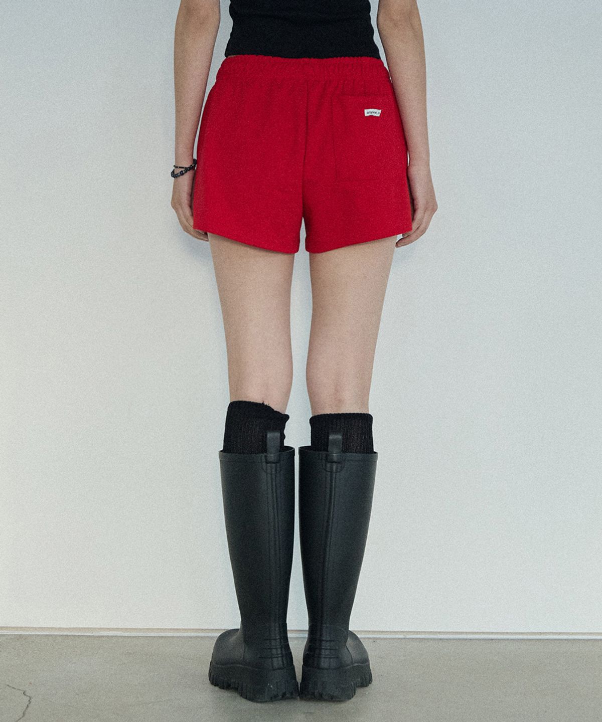 렌세(RENSE) Wide Sweat Shorts Red