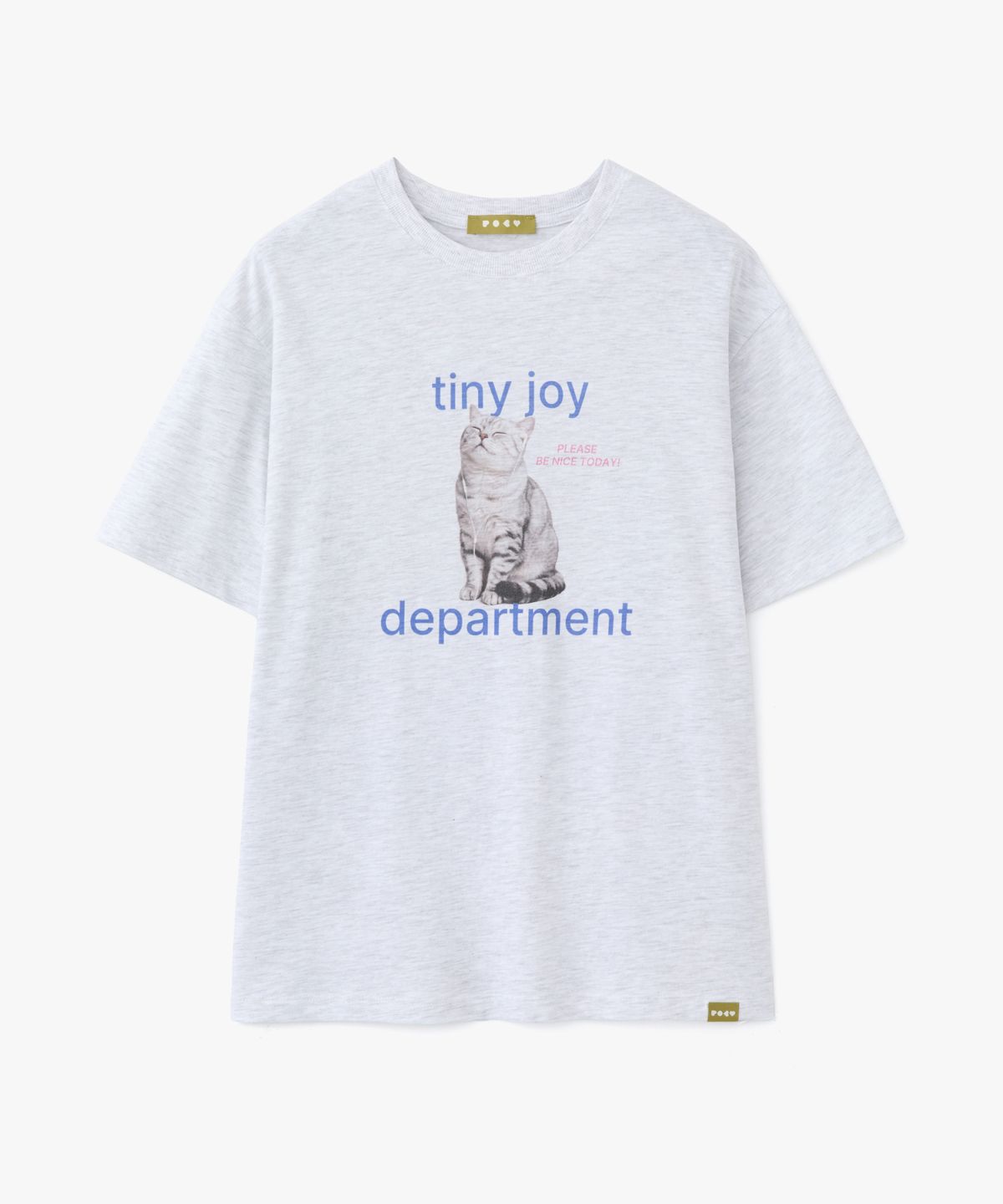 포에브(POEV) Joy Cat T-Shirt - White Melange