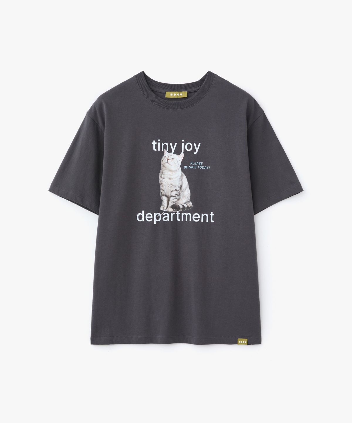포에브(POEV) Joy Cat T-Shirt - Charcoal