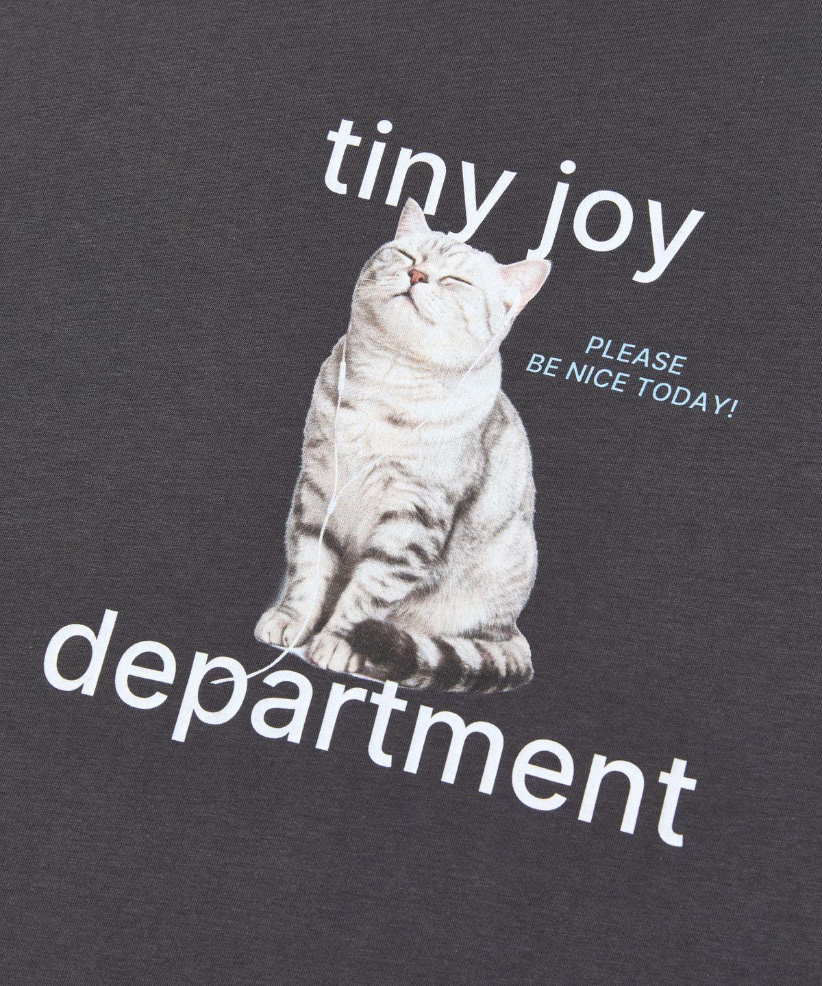 포에브(POEV) Joy Cat T-Shirt - Charcoal