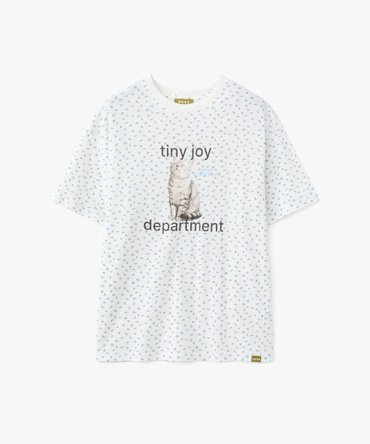포에브(POEV) Joy Cat T-Shirt - White Flower